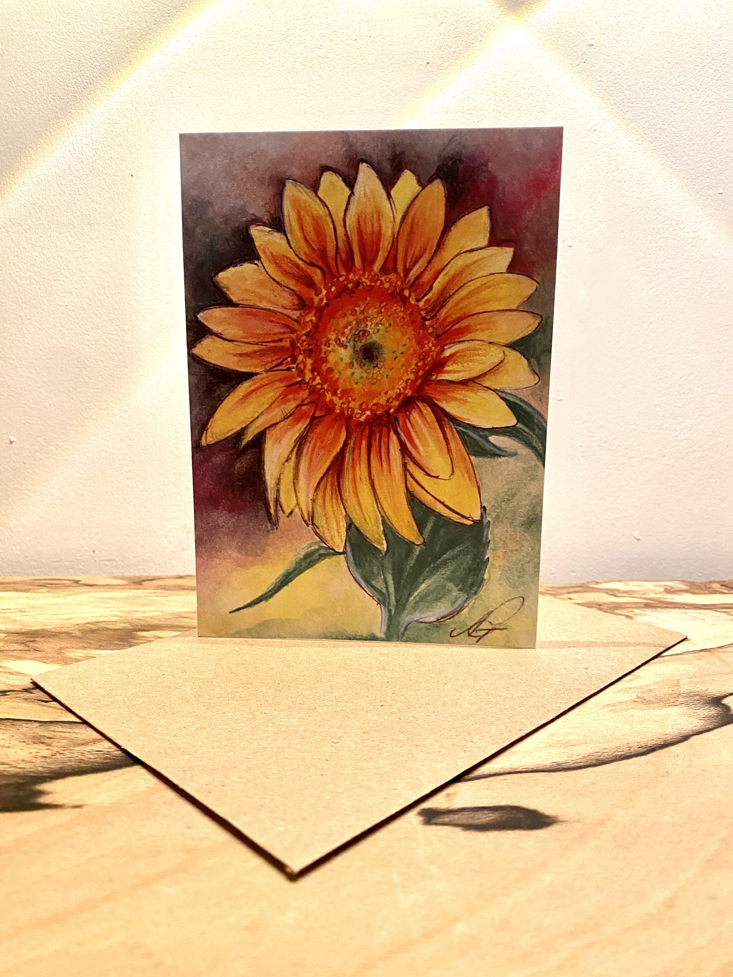 Sunflower - Hand Illustrated Card