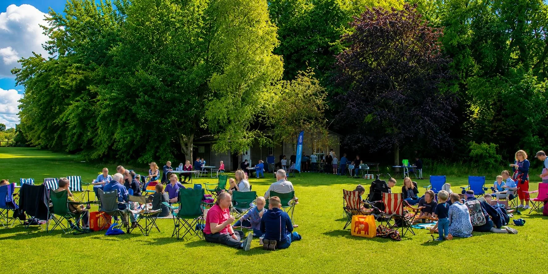Here for community, congregation gathering in the park