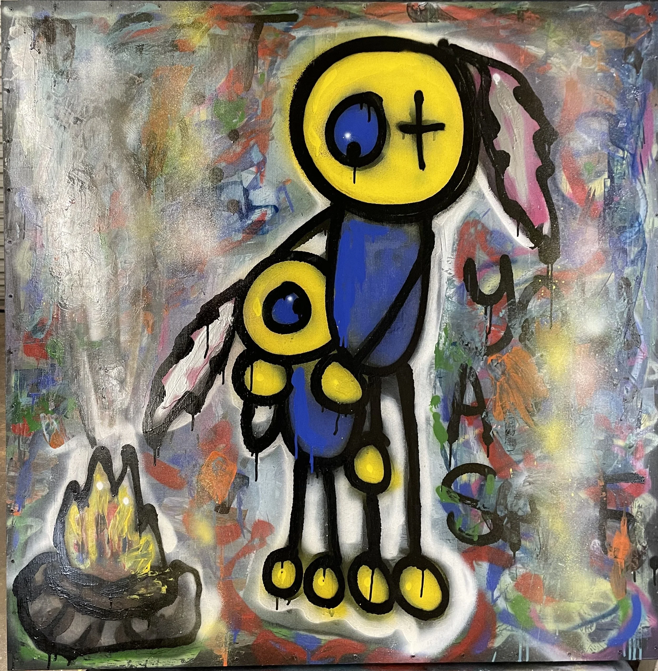 COLLECTED
i got you
48” x 48” painting on wood panel canvas… depicting the ancient ritual of leg hugging by children and the protective spirit of all parents, especially our Father up above.
