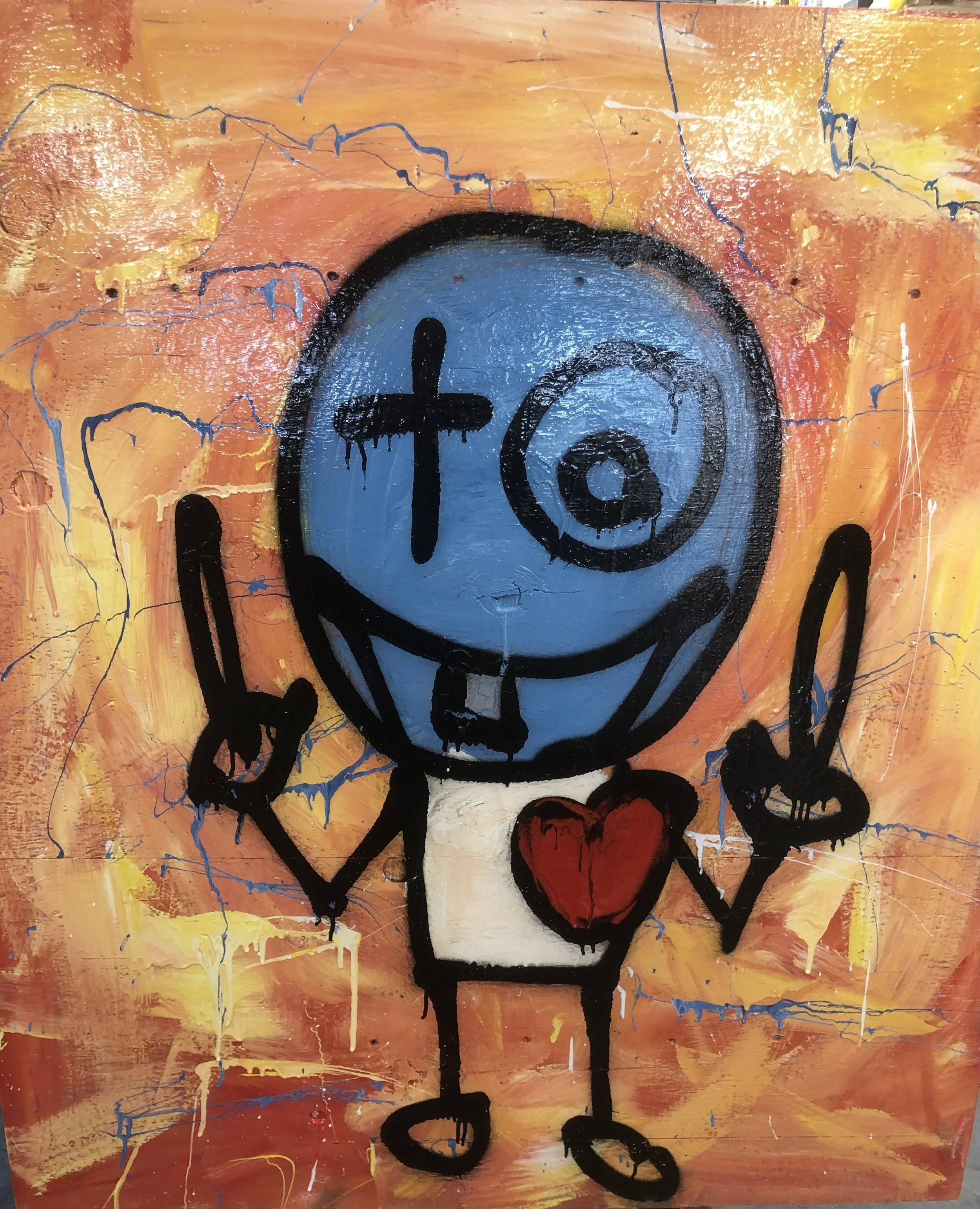 COLLECTED
graham
48" x 60" painting on wood panel
when my 5 year old baby boy flips me off with both fingers and smiles with genuine love in his heart I cannot help but smile and love him more and more