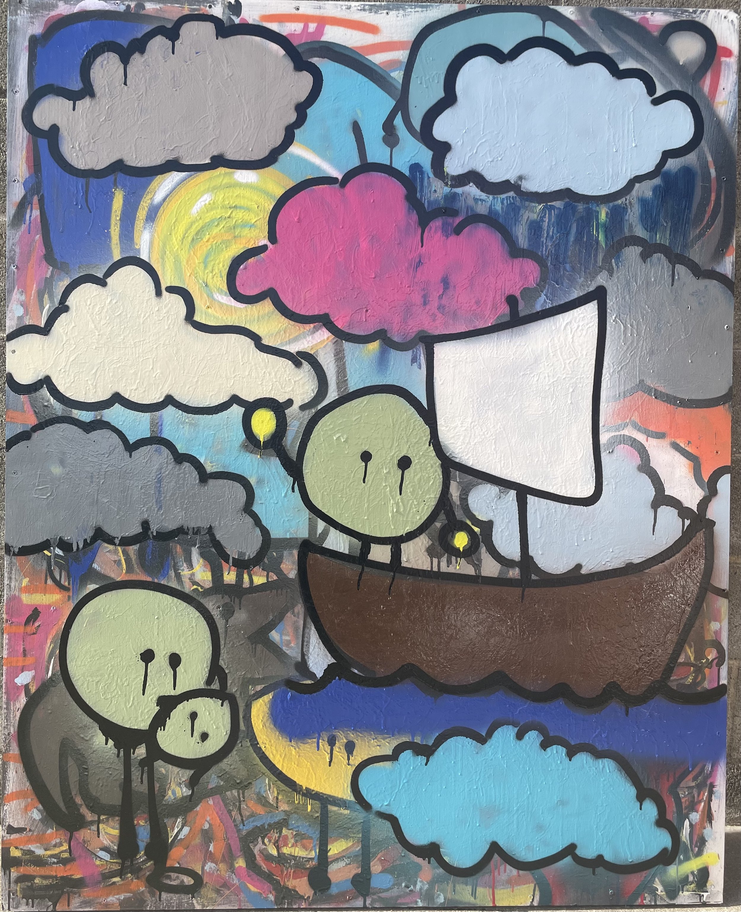 COLLECTED
The storms of life 
48"x 60" painting on wood panel.... Simply observing other people struggle through the storms of life creates a storm in and of itself that surrounds the observer...another reminder that none of us live in a vacuum and t