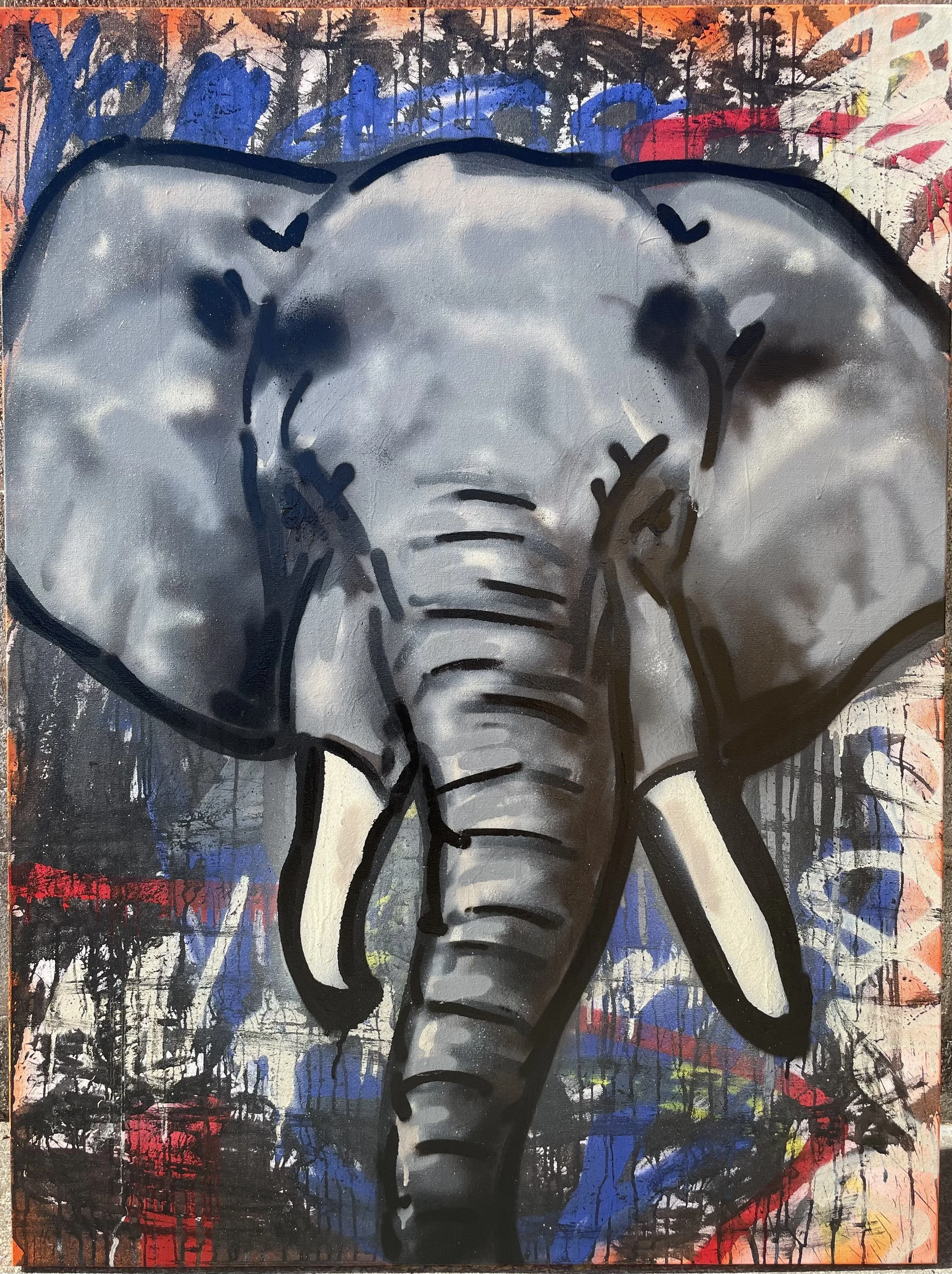 COLLECTED
the elephant
36" x 48" paint and ink on canvas
