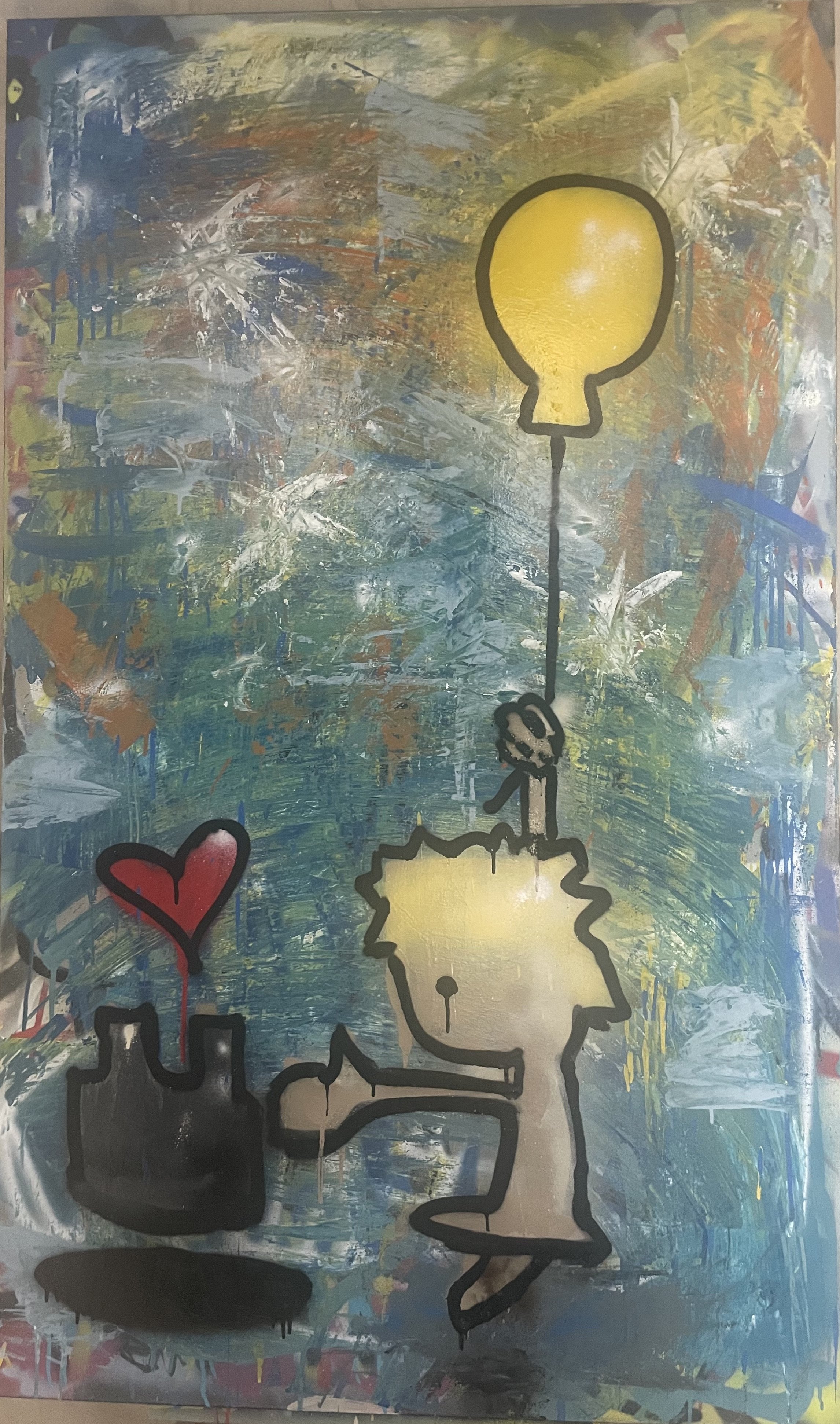 COLLECTED
letting go with love							36” x 60”… I used to think badly about my ego. Well once I even realized I had one. I tried for years to reject and condemn it. Not long ago I realized loving and appreciating the ego is more effective. It’s there
