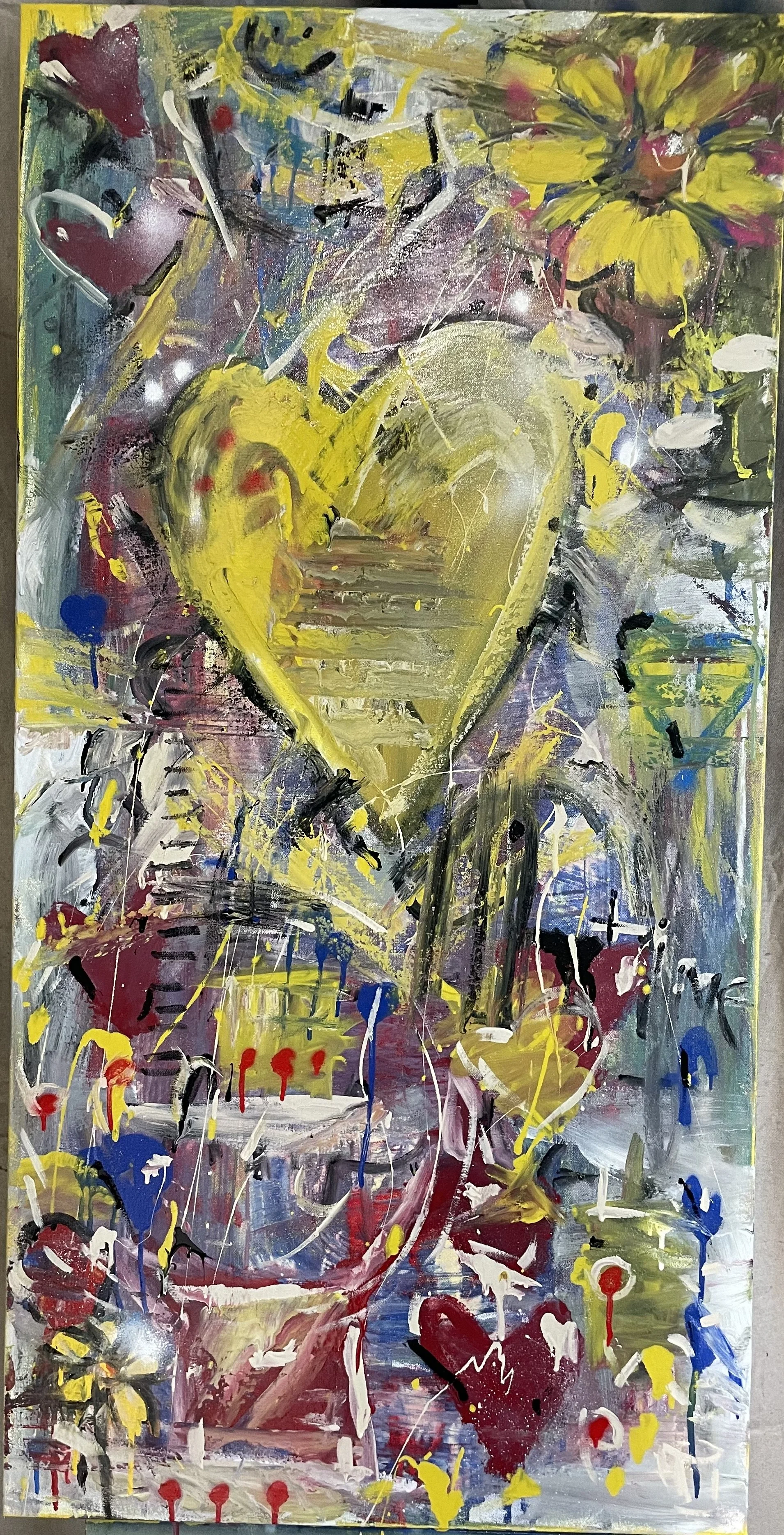 COLLECTED
I love you deeply and I see you					24” x 48” paint on canvas… happy birthday my love, deep complex and beautifully simple and easy, all love and many layers of shared experiences, memories, so much love and her being there by my side, root