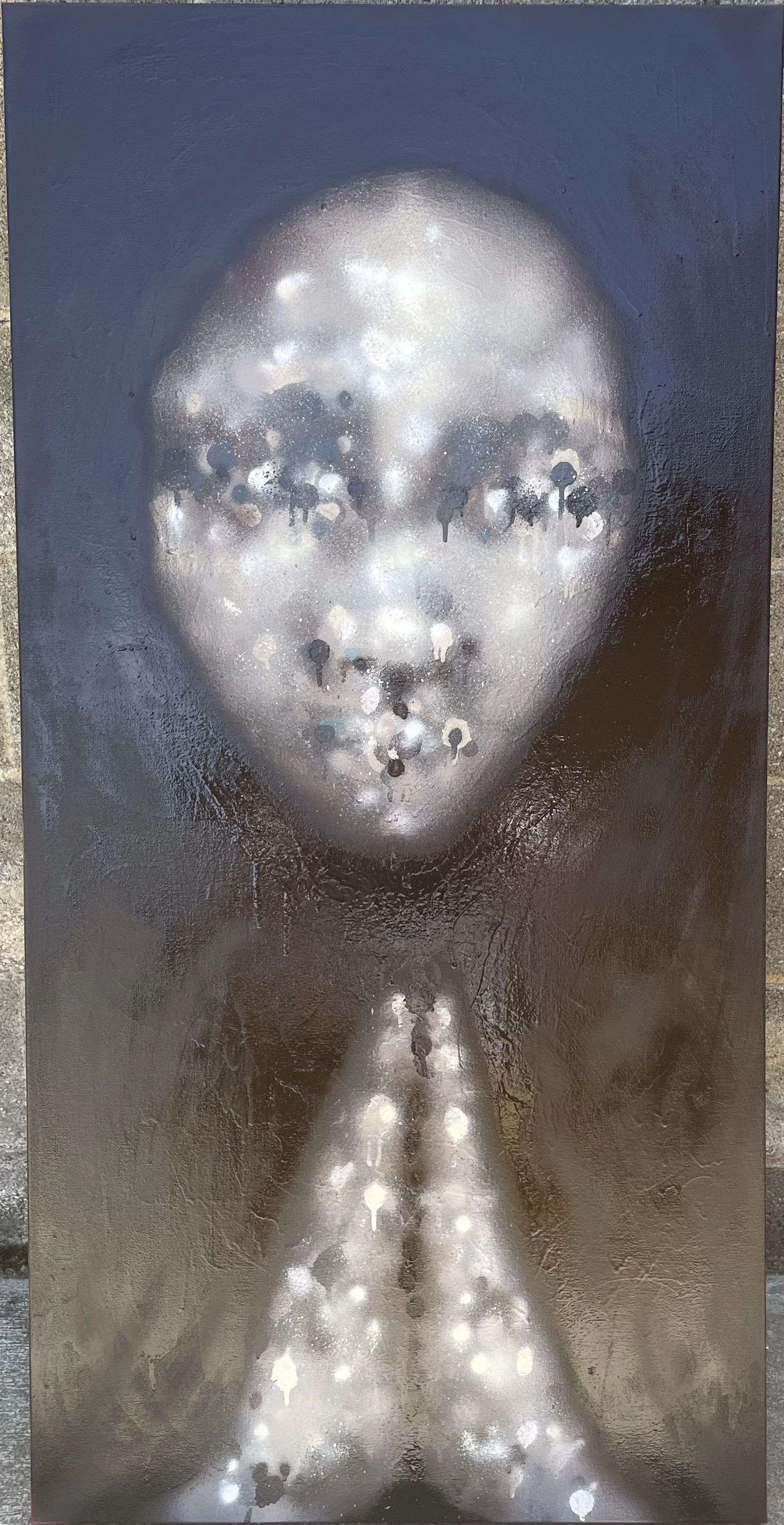 AVAILABLE
Kimberly Marie
24” x 48” painting on canvas… sometimes life can punch me so hard in the chest, gut, and stomach it buckles my soul to its internal knees and I find myself drowning… and for the last 15 yrs or so my wife, Kimberly, has been p