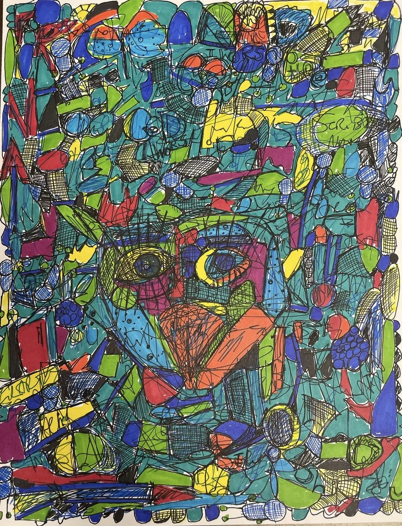 COLLECTED
God… I worship u
8.5” by 11” ink and sharpie on cardstock
