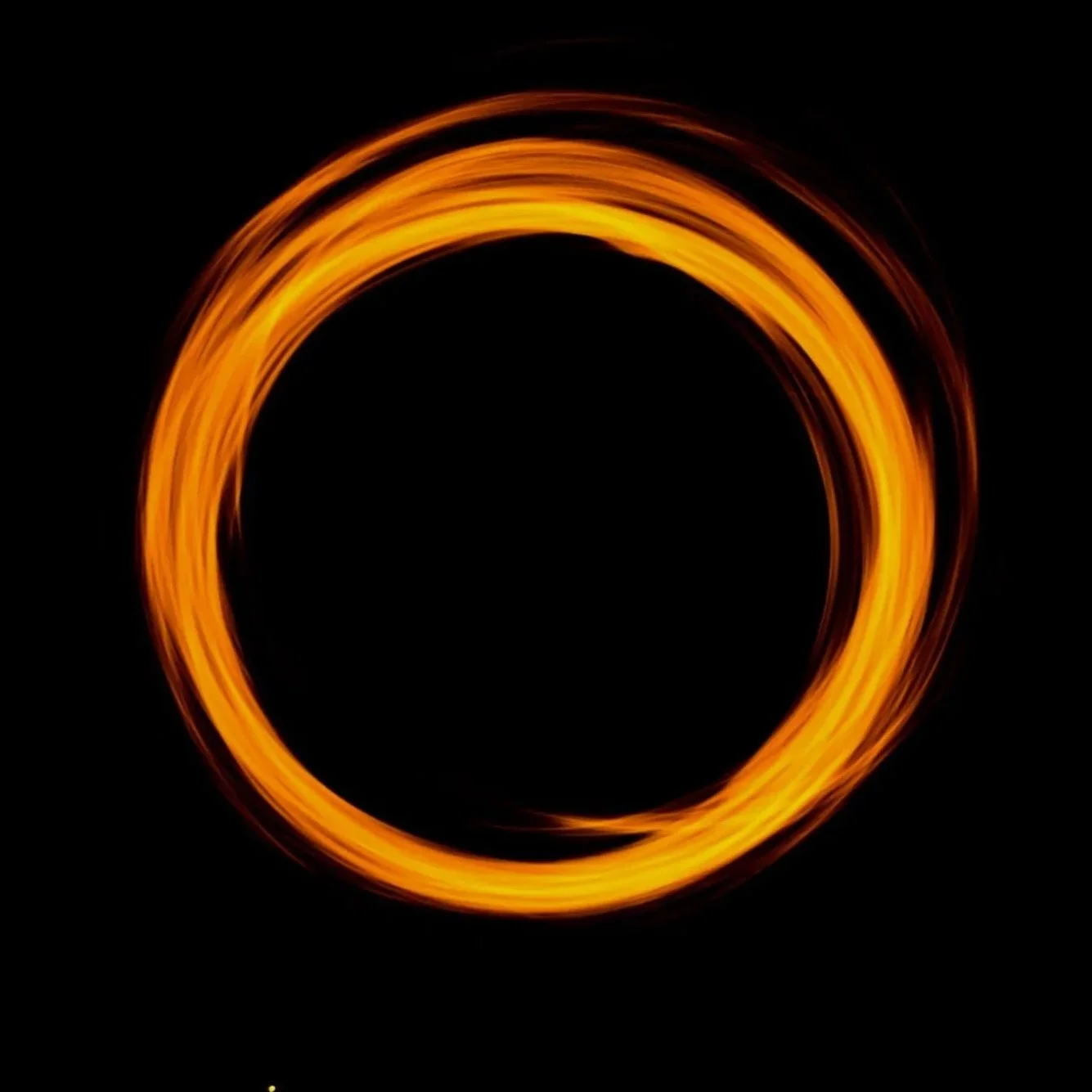 A bright orange fiery ring forming a circle representing continuity and circularity