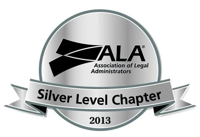 Silver and gray circular badge with the ALA logo, title 'Silver Level Chapter', and year 2013.