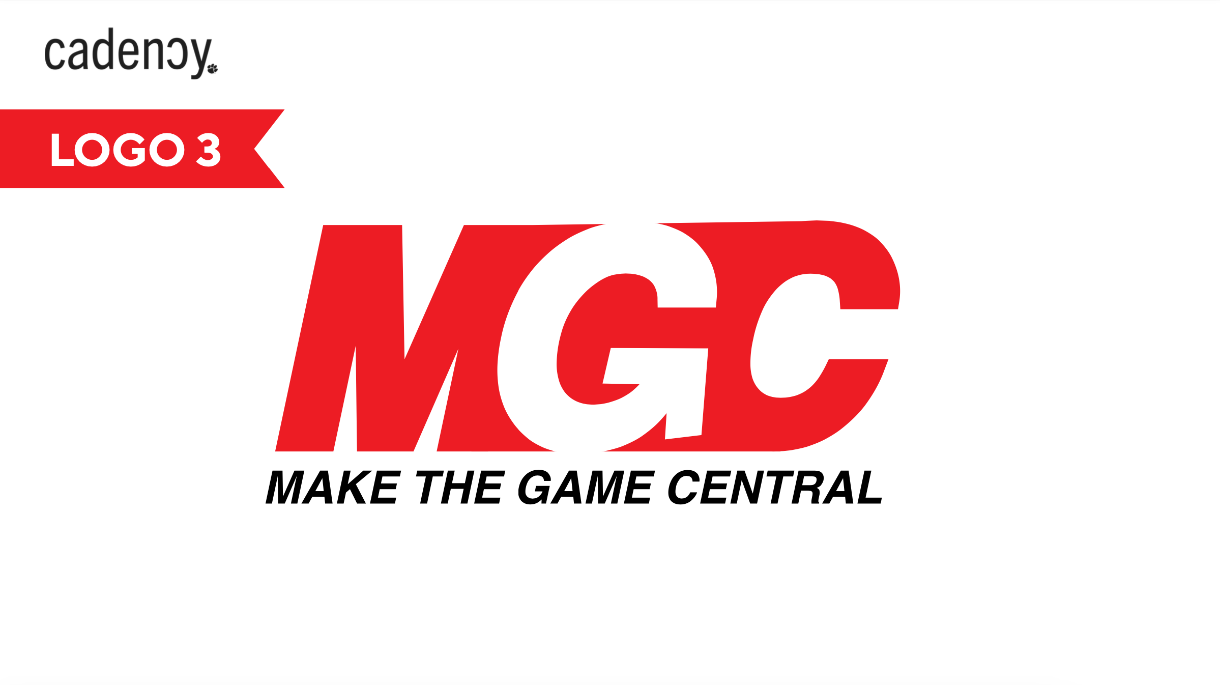 The final logo chosen. Previously, MGC stood for the three last names of the partners of MGC Sports' parent law firm. To more authentically connect MGC to its athlete clientele, we reframed the name of the agency to instead stand for "Make the Game C