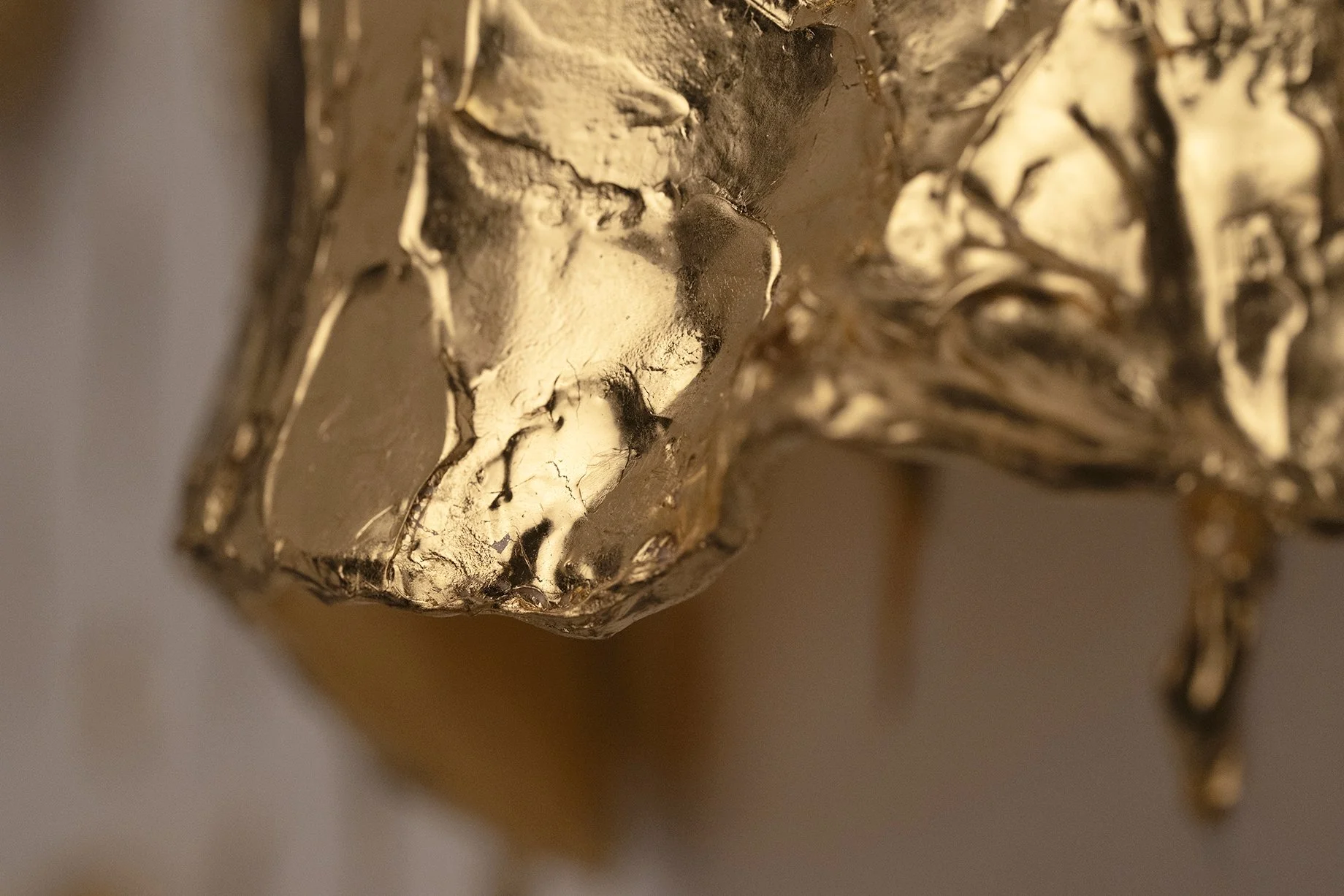Textured Auric Art with gold leaf, celebrating natural beauty, light, and artistic expression.