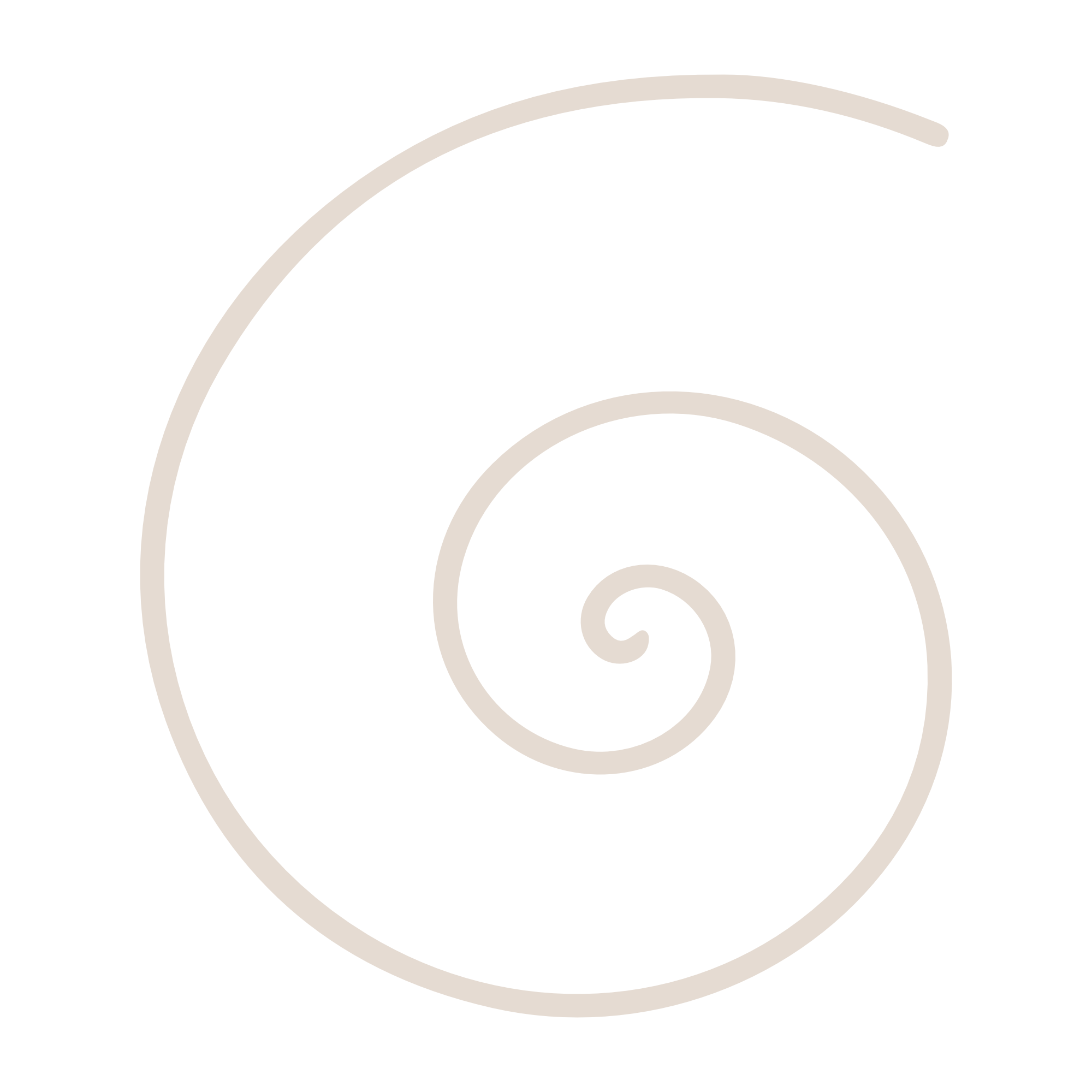 Beige spiral symbol representing the Auric Path by Emanuela Hauth.