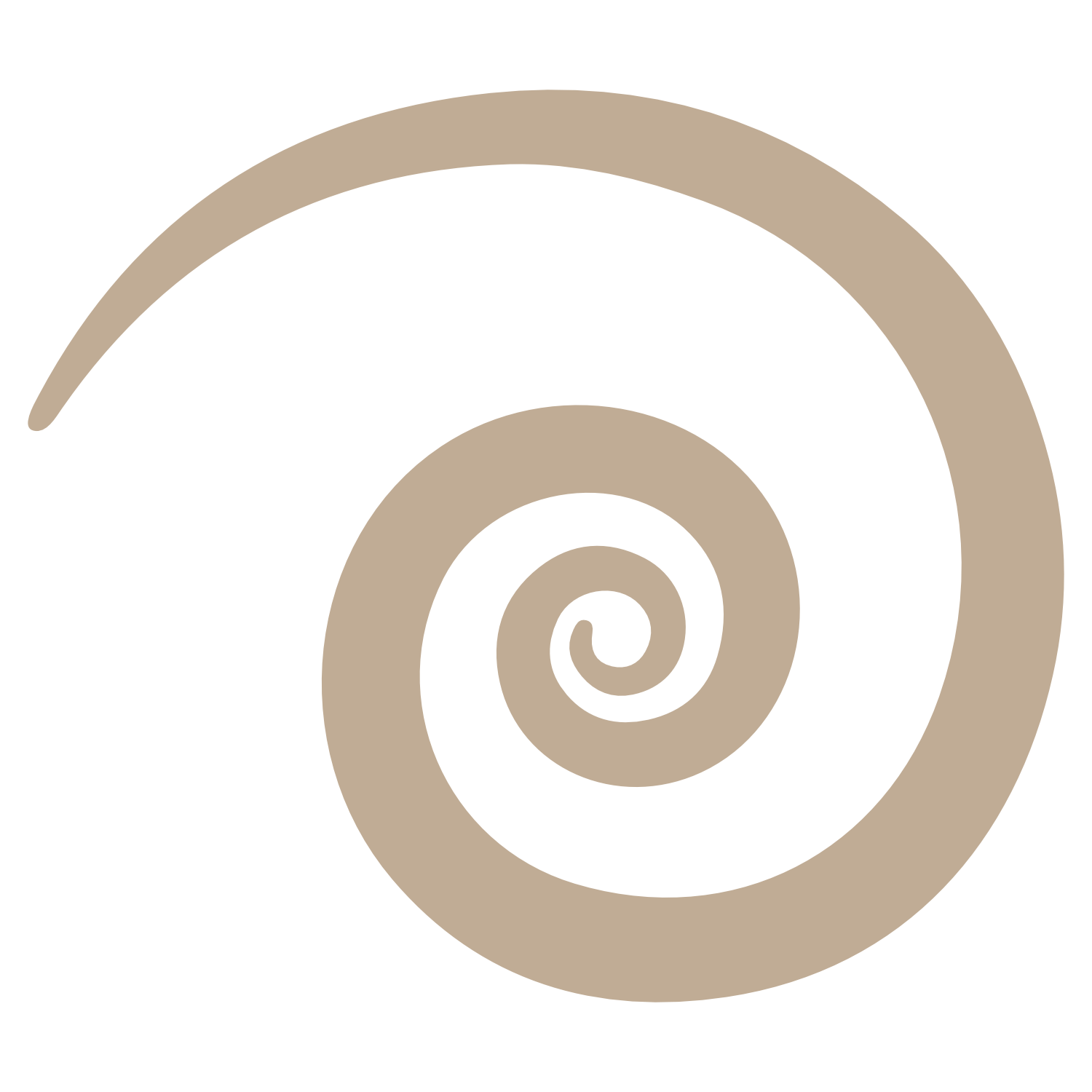 Beige spiral symbol representing the Auric Path by Emanuela Hauth.