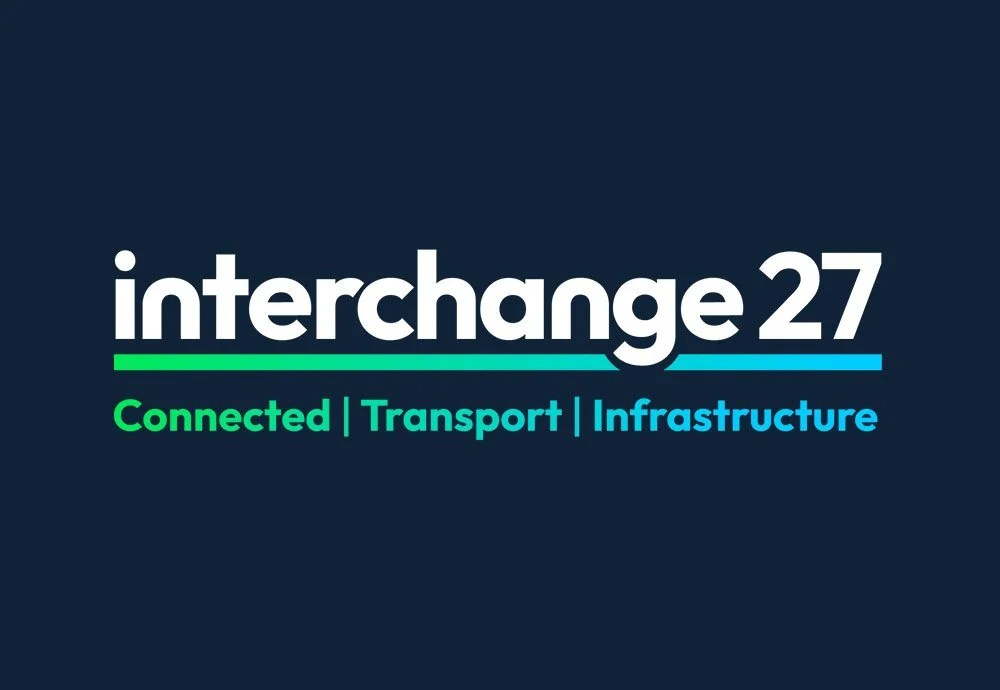 Logo for 'interchange 27' with the subtitle 'Connected | Transport | Infrastructure' on a dark background.