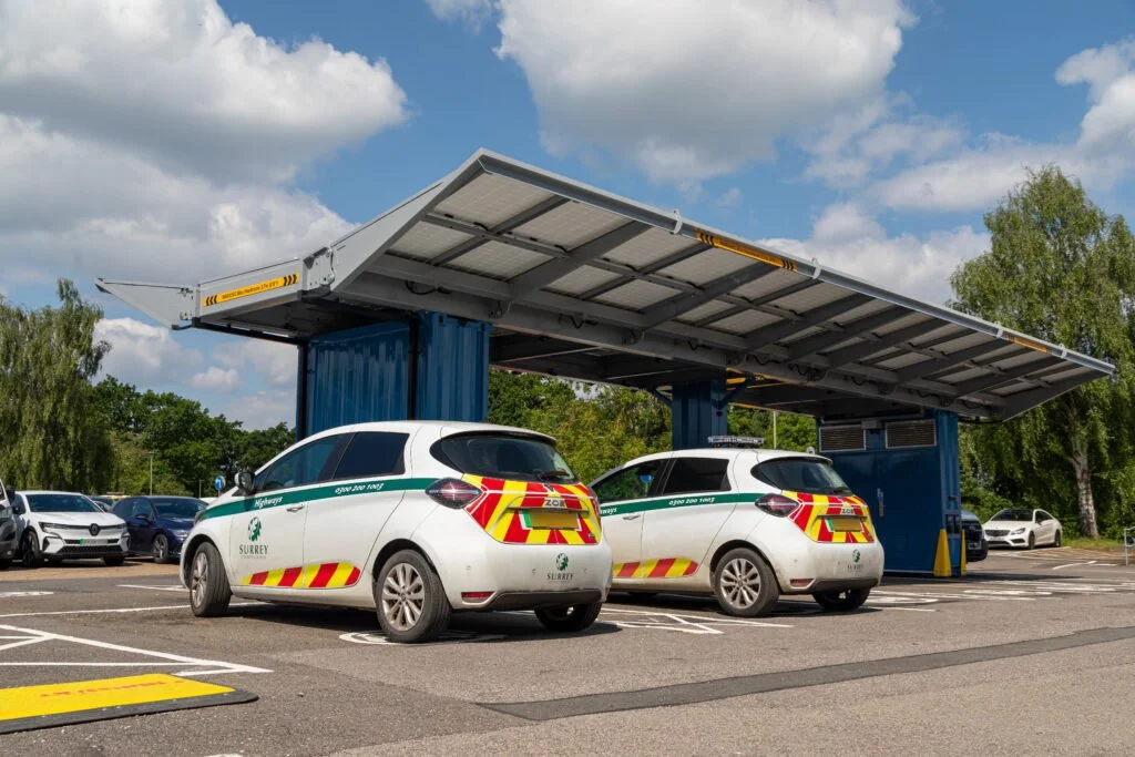 Surrey County Council installs pop-up solar charging hub