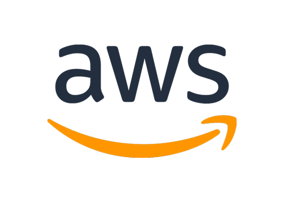AWS logo with the company name and a curved arrow underneath.