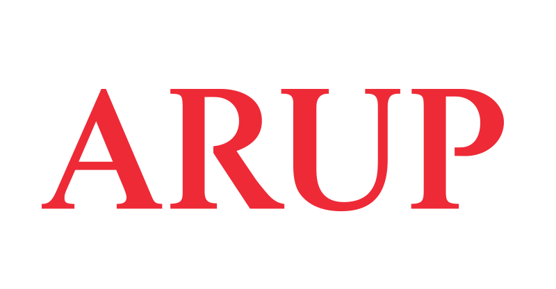 Arup logo in red and black.