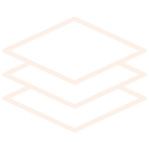 Simple illustration of a layered structure with three horizontal layers, each layer being a flattened diamond shape, stacked vertically.