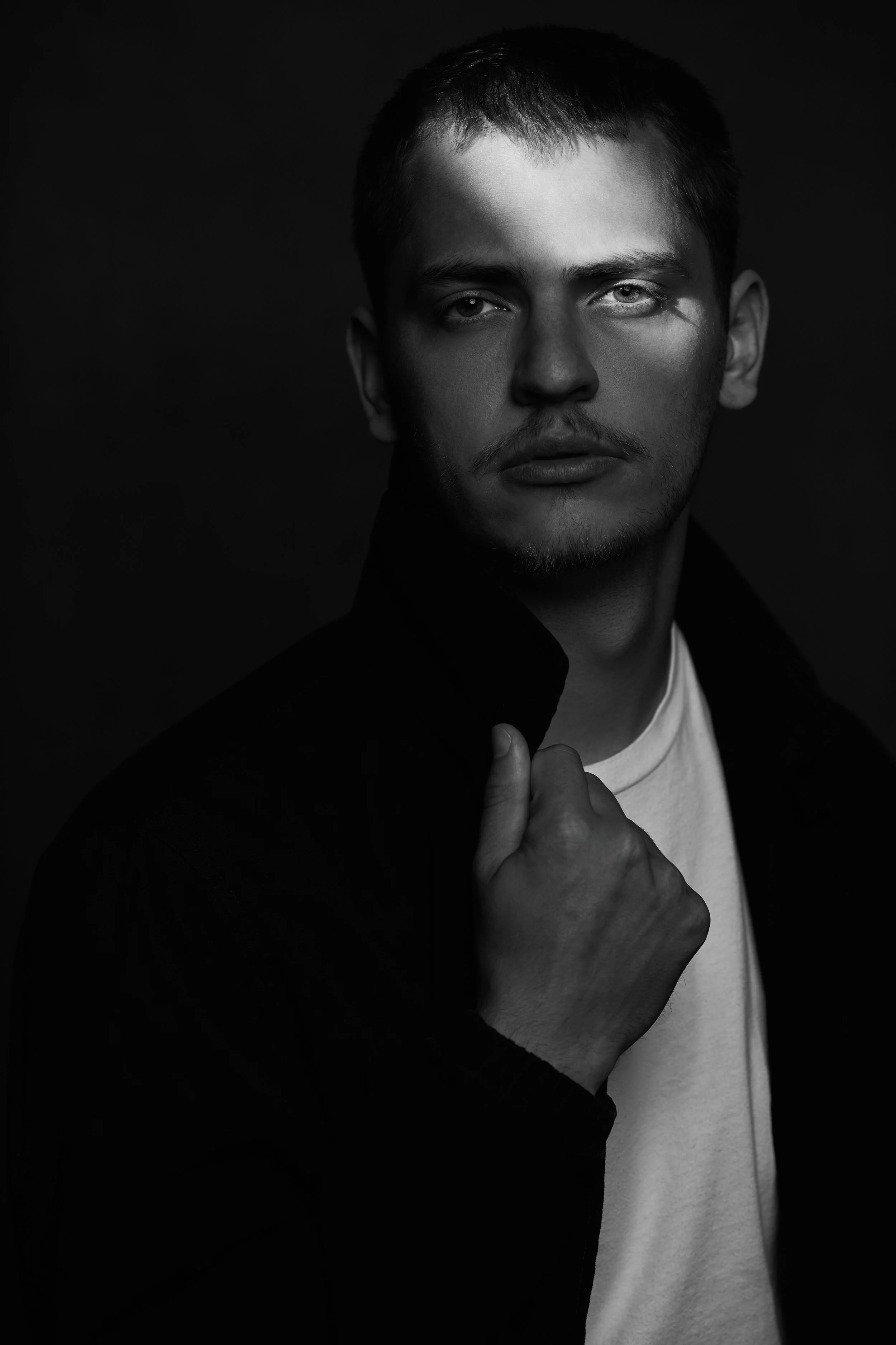 Modern studio portrait with soft lighting and natural skin texture photographed in Fort Wayne, IN.