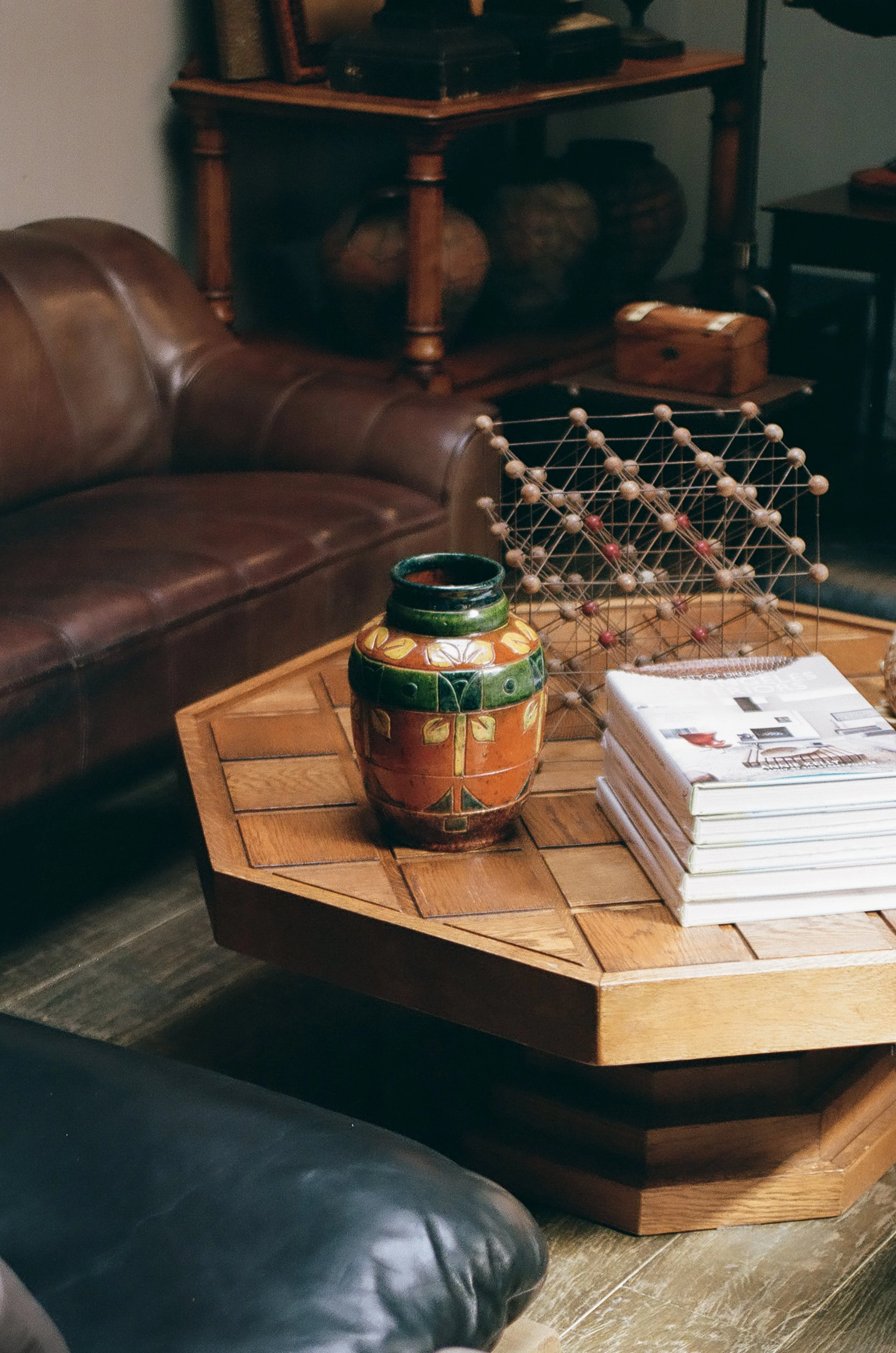 Antique objects at Lee Stanton Los Angeles showroom