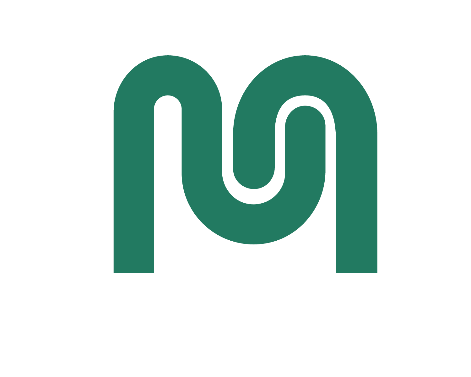 A stylized M that is treated as a Monogram or brand mark for Mansfield Animal Shelter.