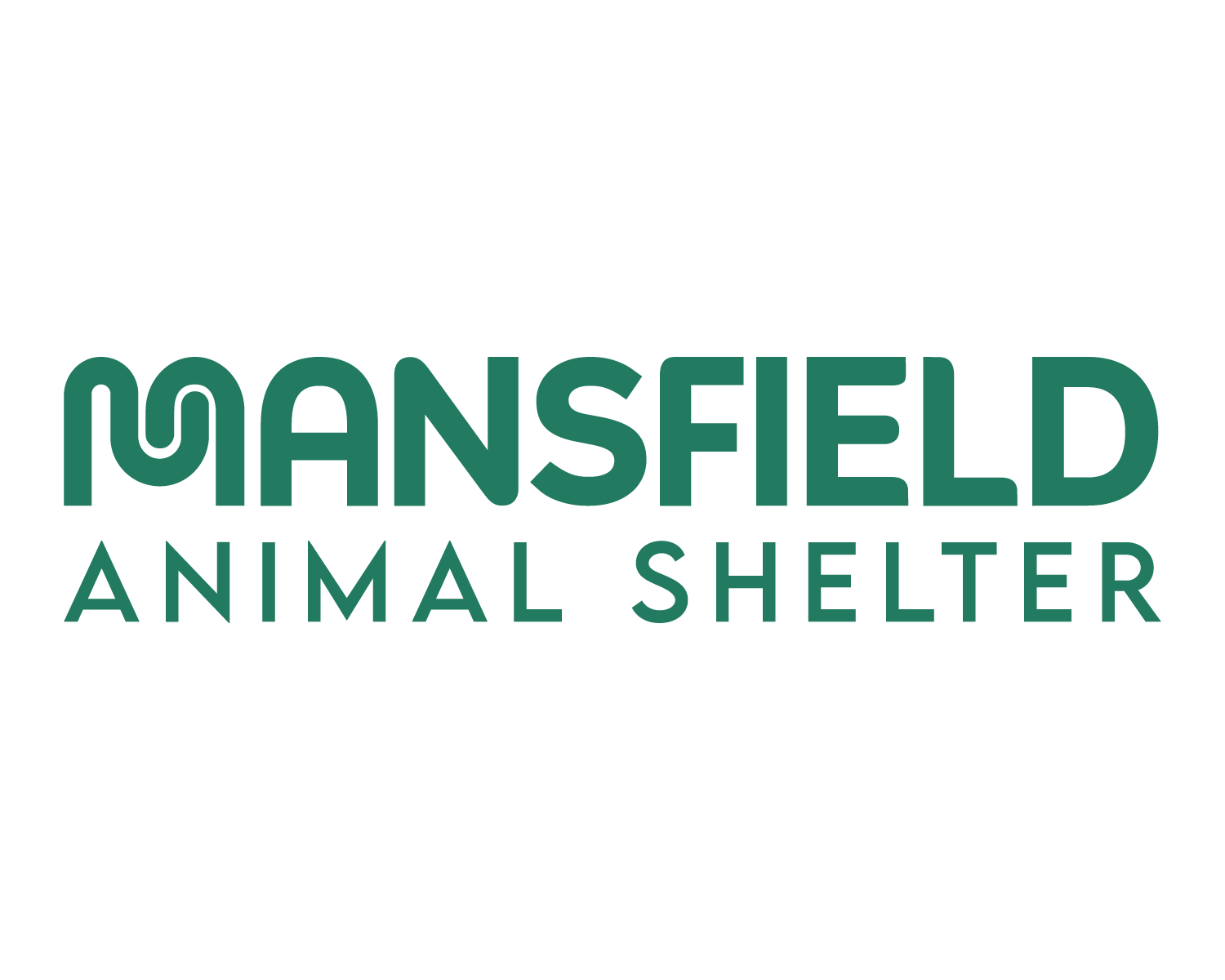 Logo for Mansfield Animal Shelter with a stylized dog and cat silhouette above the shelter's name.