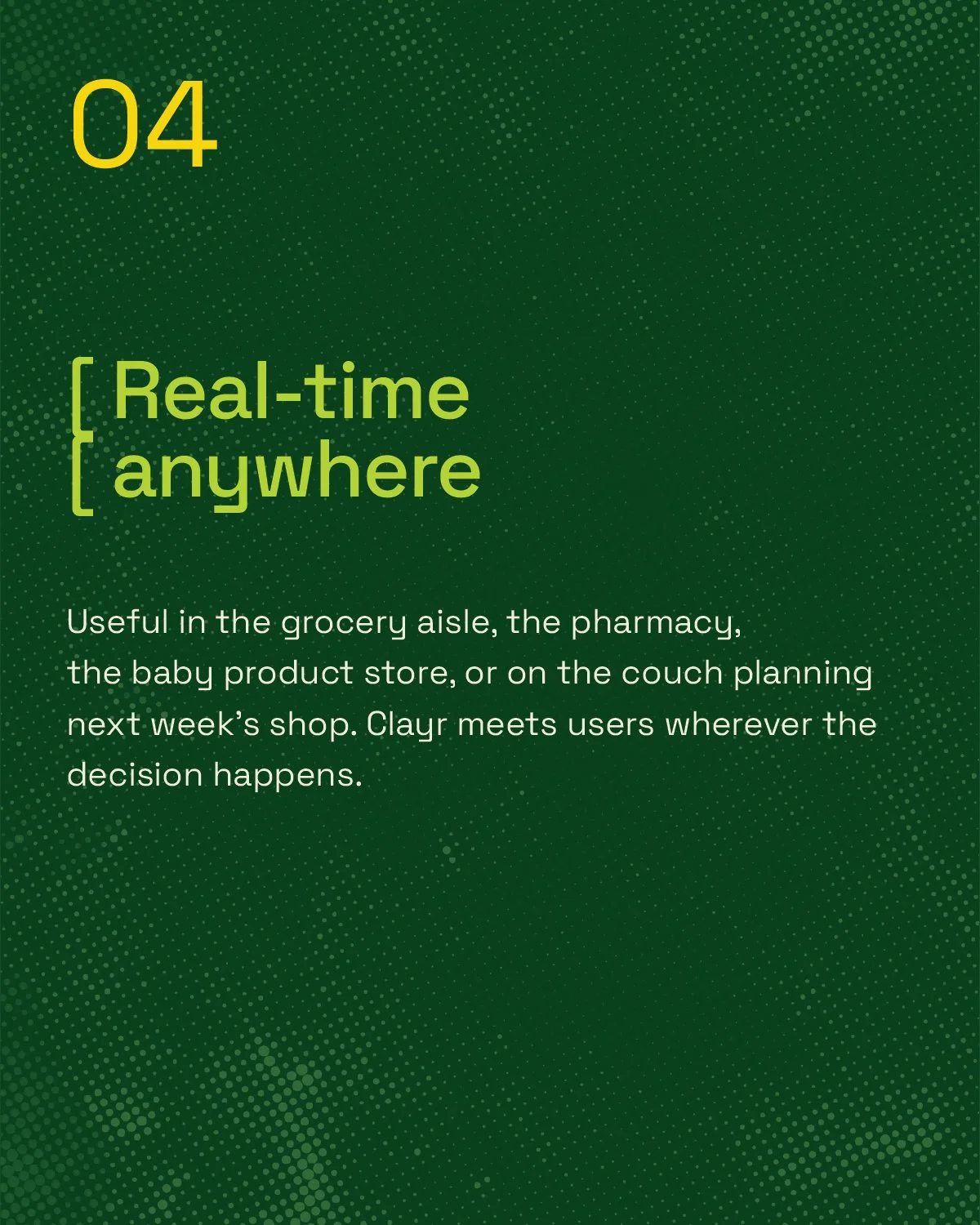 Green digital display board with yellow and white text about real-time communication and its uses.