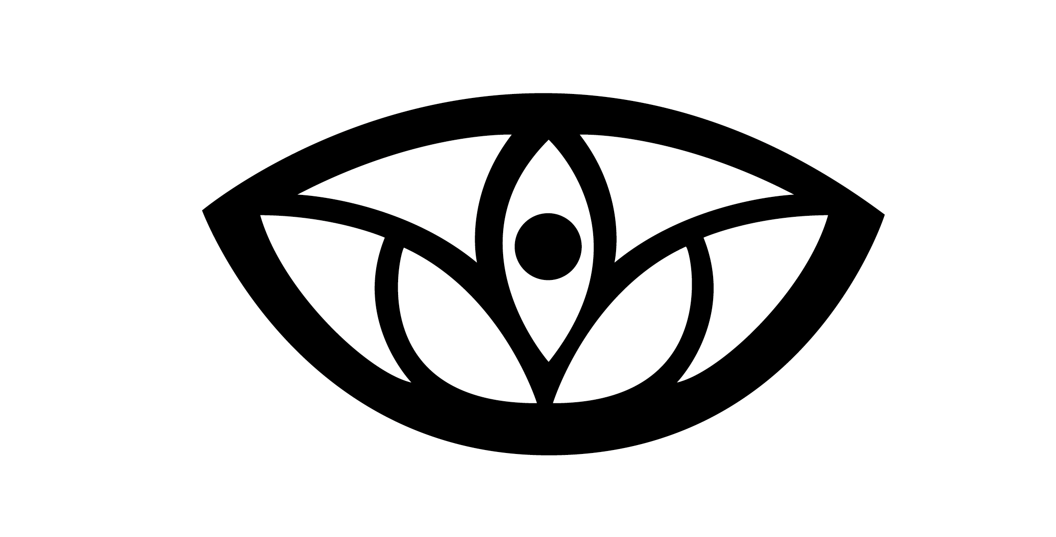 Black and white abstract geometric eye design