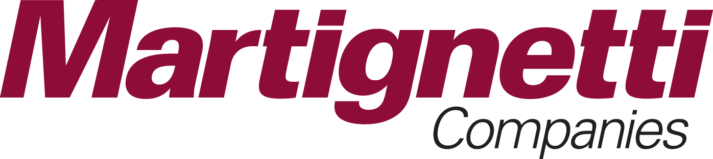 Logo of Martignetti Companies in maroon and black text.