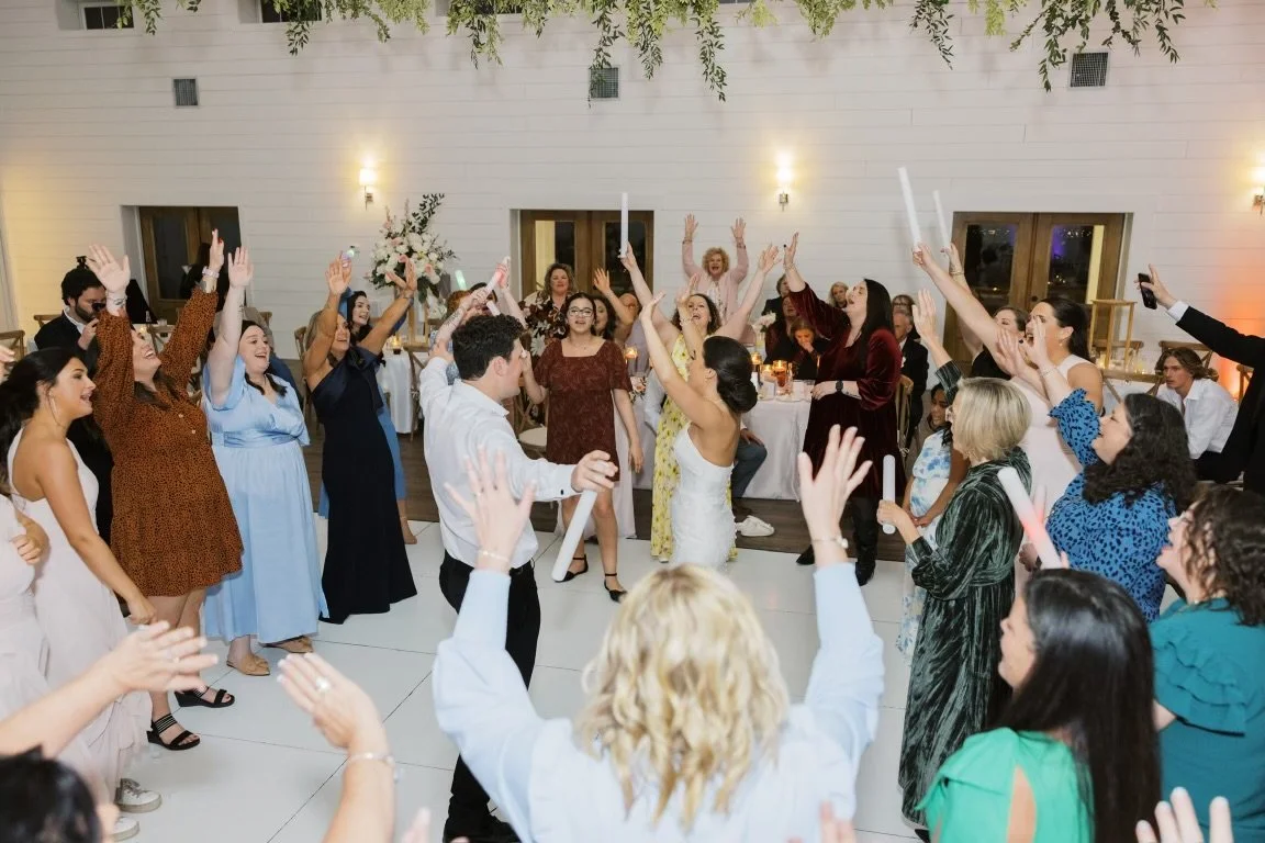 Packed Dance Floor With bride and groom at Grandeur House Little Rock Arkansas