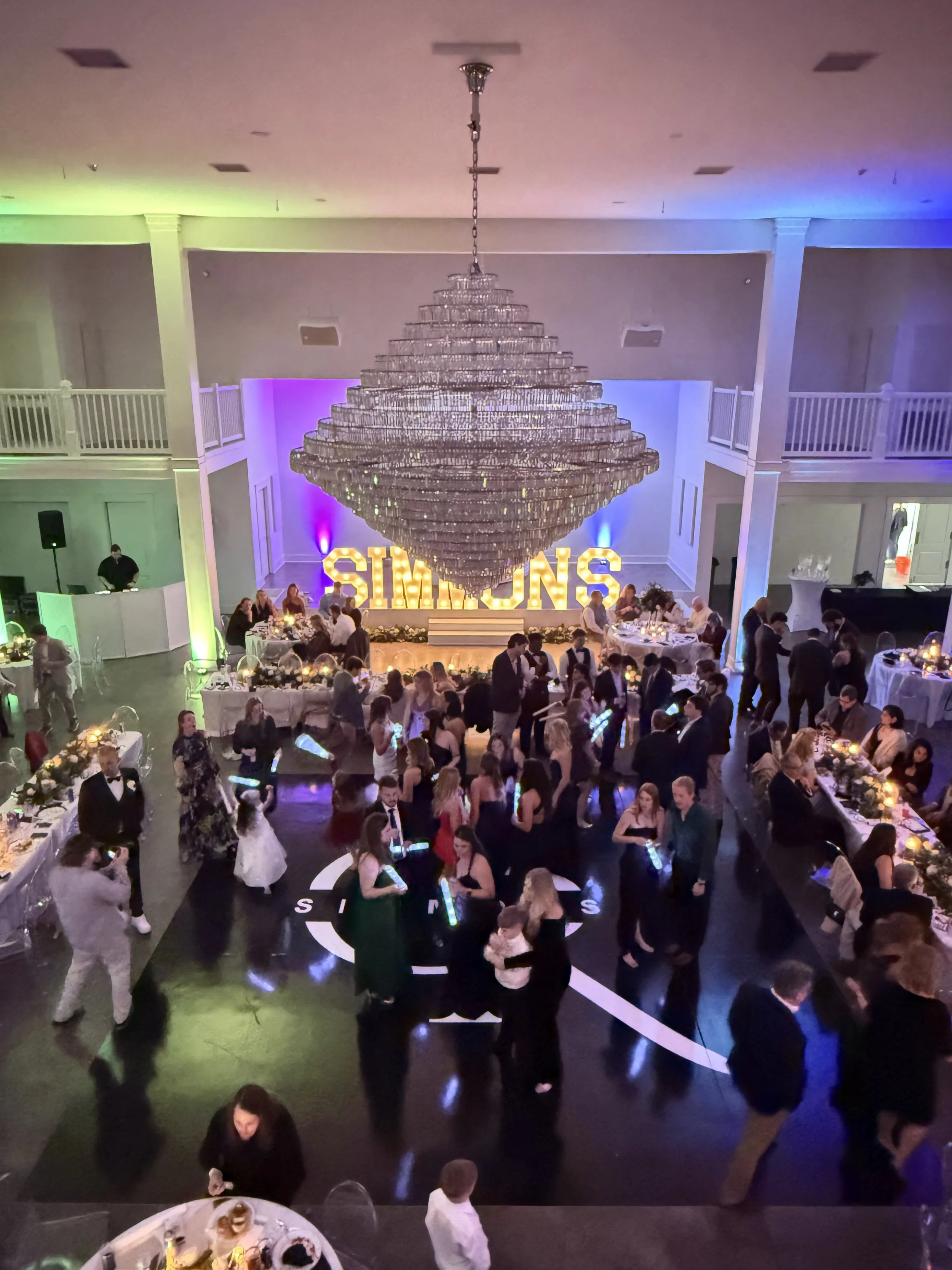 Wedding Packed Dance Floor. Legacy Acres Conway Arkansas. Bride & Groom with DJ