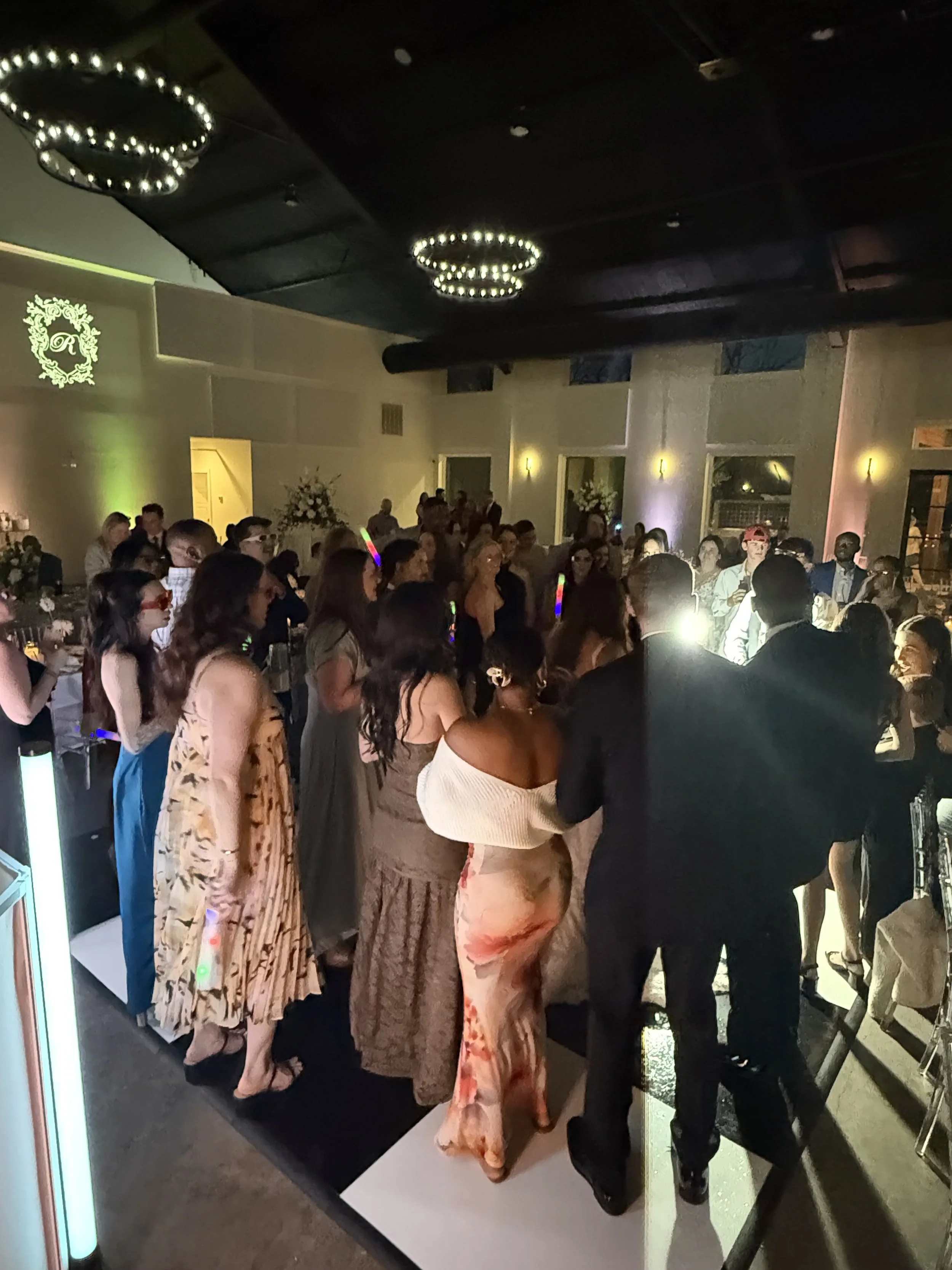 Checkered Black and White Dance floor for brides, grooms and wedding party. Dance Floor Energy