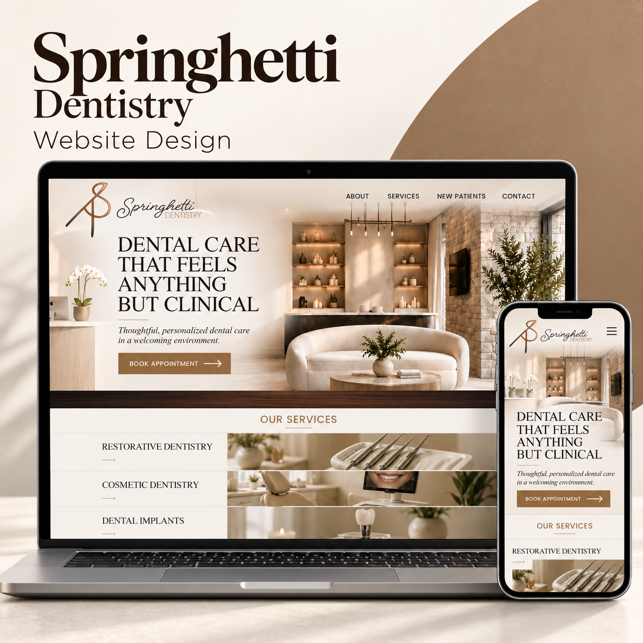WITHIN led the development of a new graphic layout for Springhetti Dentistry’s website, creating a warm, welcoming design that reflects the practice’s personalized approach to dental care.