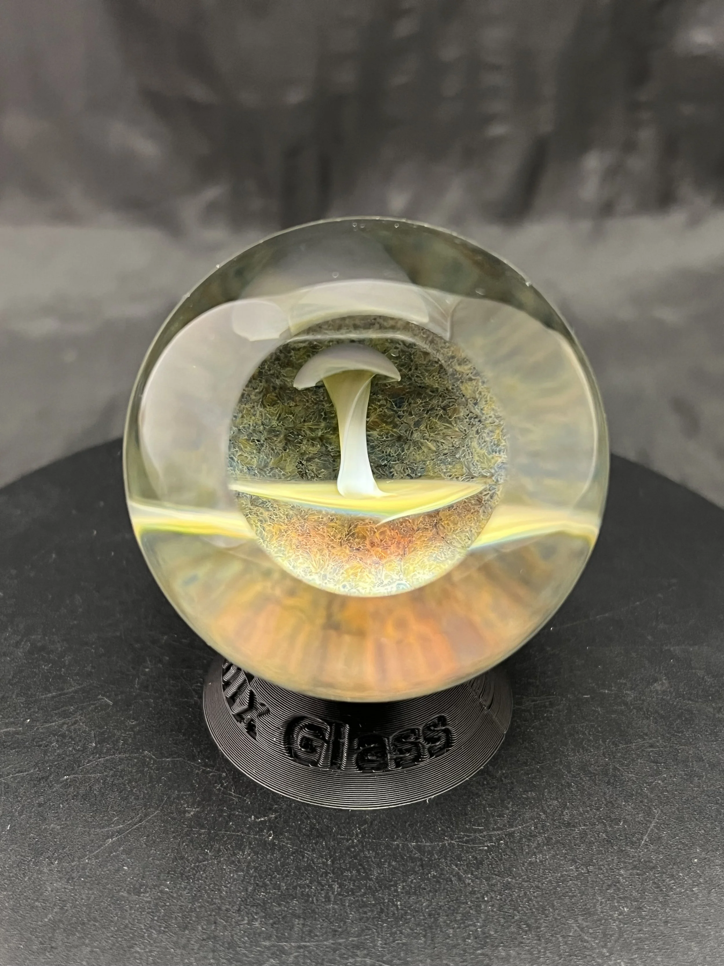 glass mushroom marble. rave. cool. trippy. fungi. funguy.