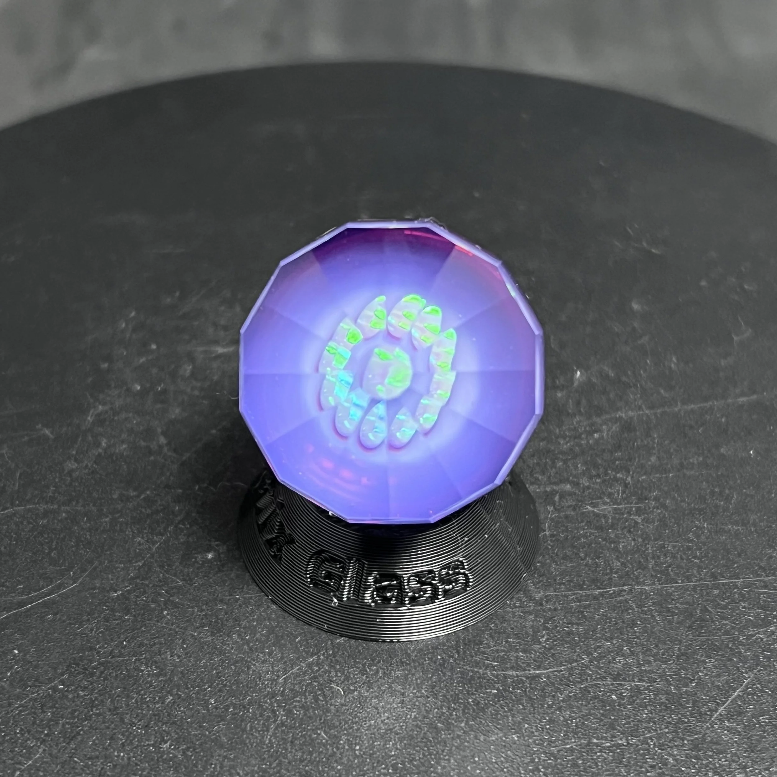 25mm Faceted Glass Marble - Royal Jelly Purple