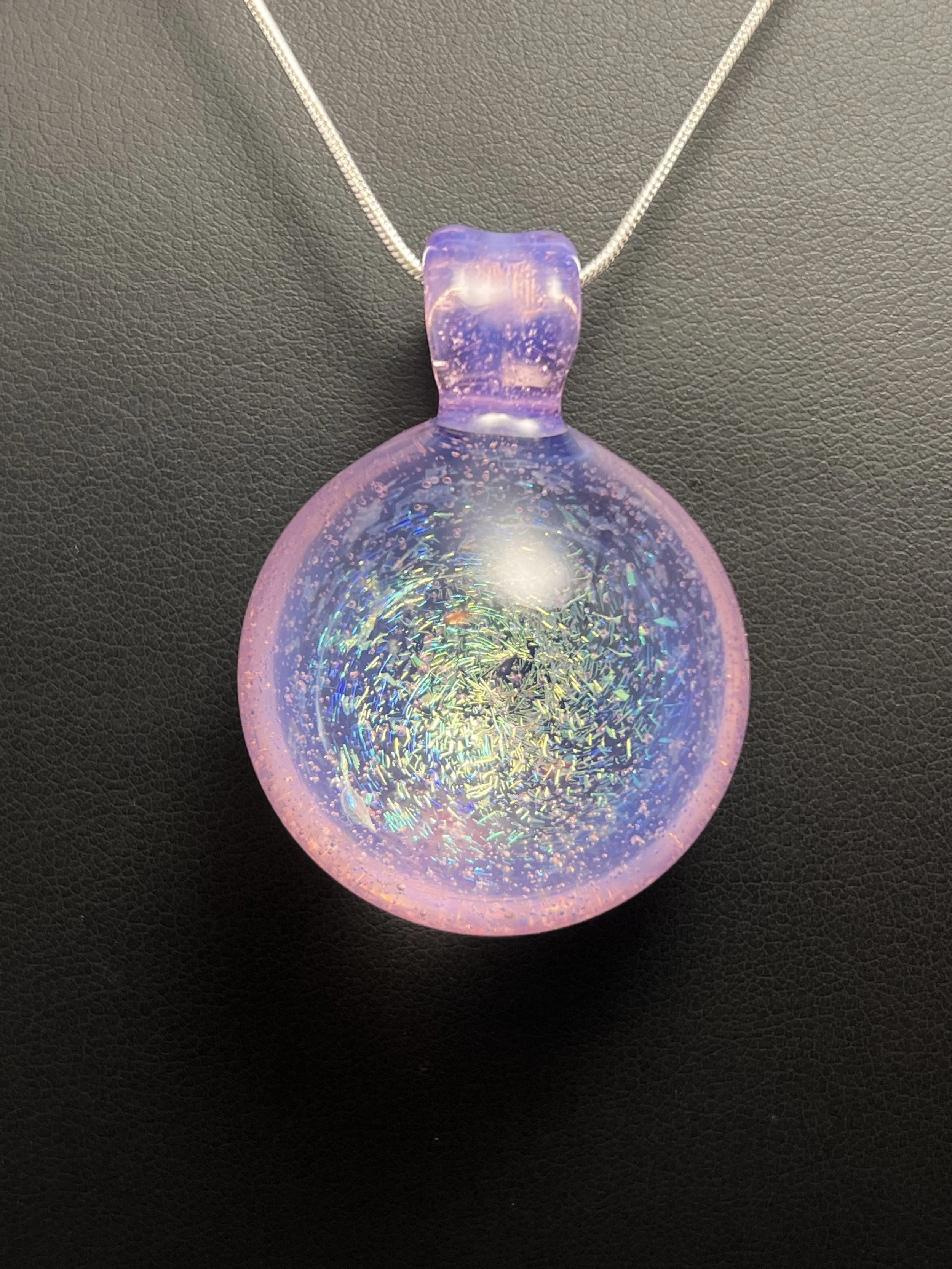 Pink Slyme Rainbow Dichroic Glass Pendant