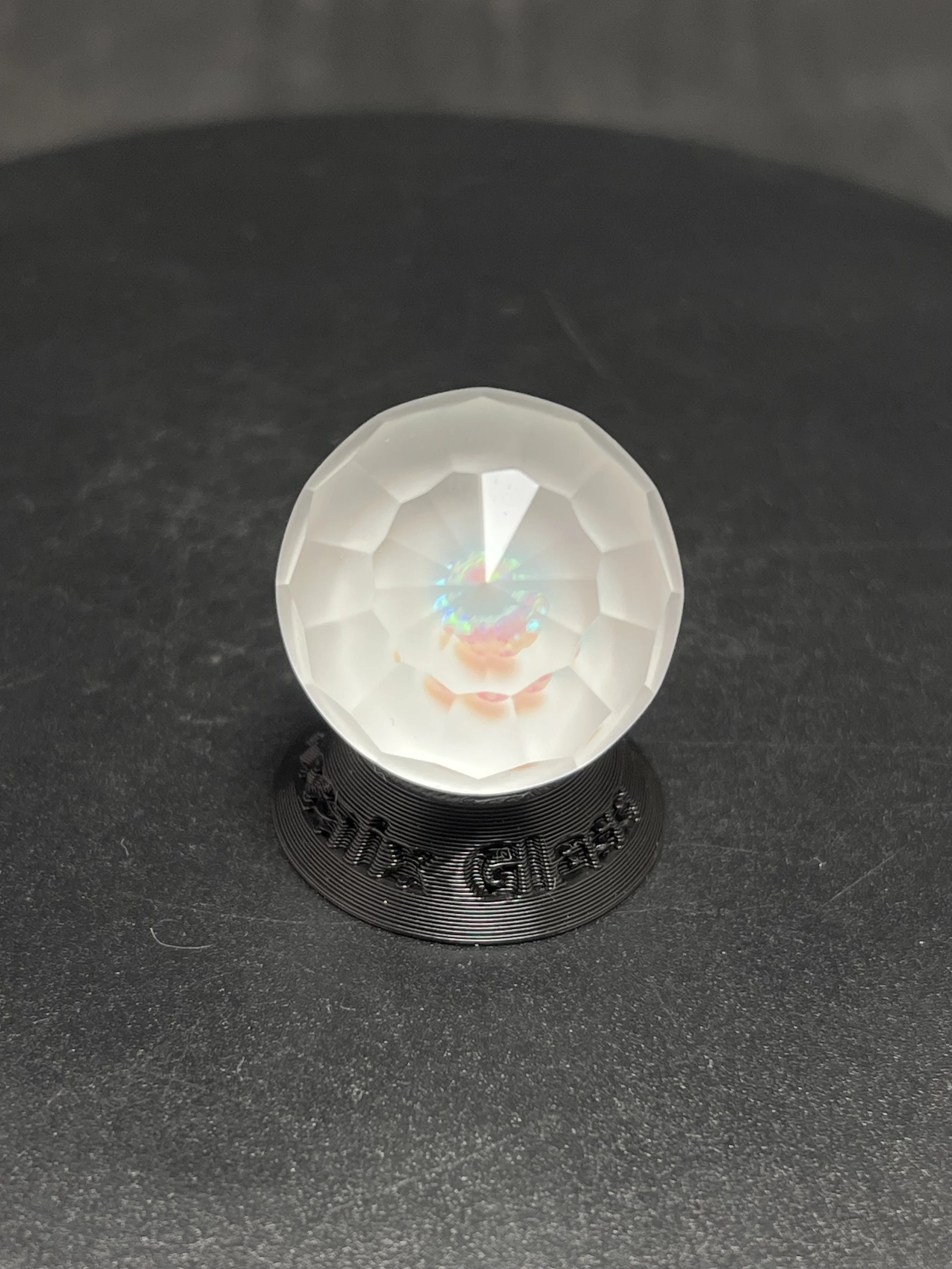 Lotus White Faceted glass Marble with Tumbled Opal
