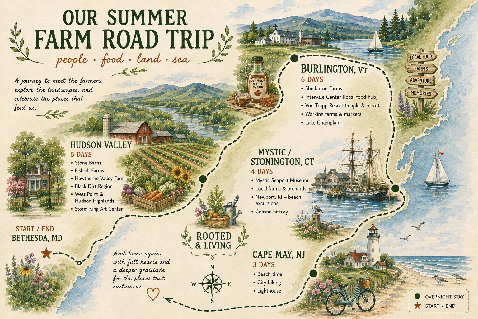 Summer Roadtrip — Visiting Farms and Beaches