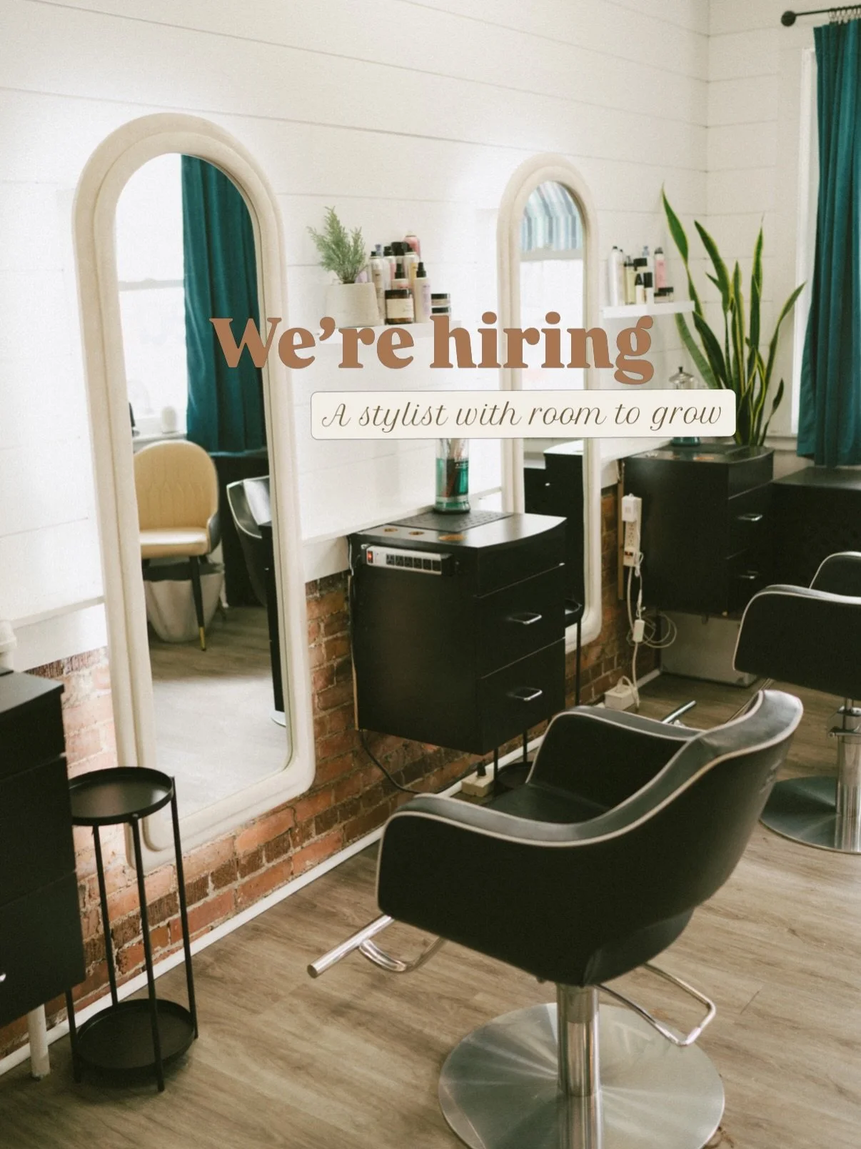 We are looking to add another stylist to our team, since our sweet Jessie moved to Florida we have a space that needs filling! 

We are evolving and growing daily. With systems, renovations, health care, 401ks, team support, continuing education alwa