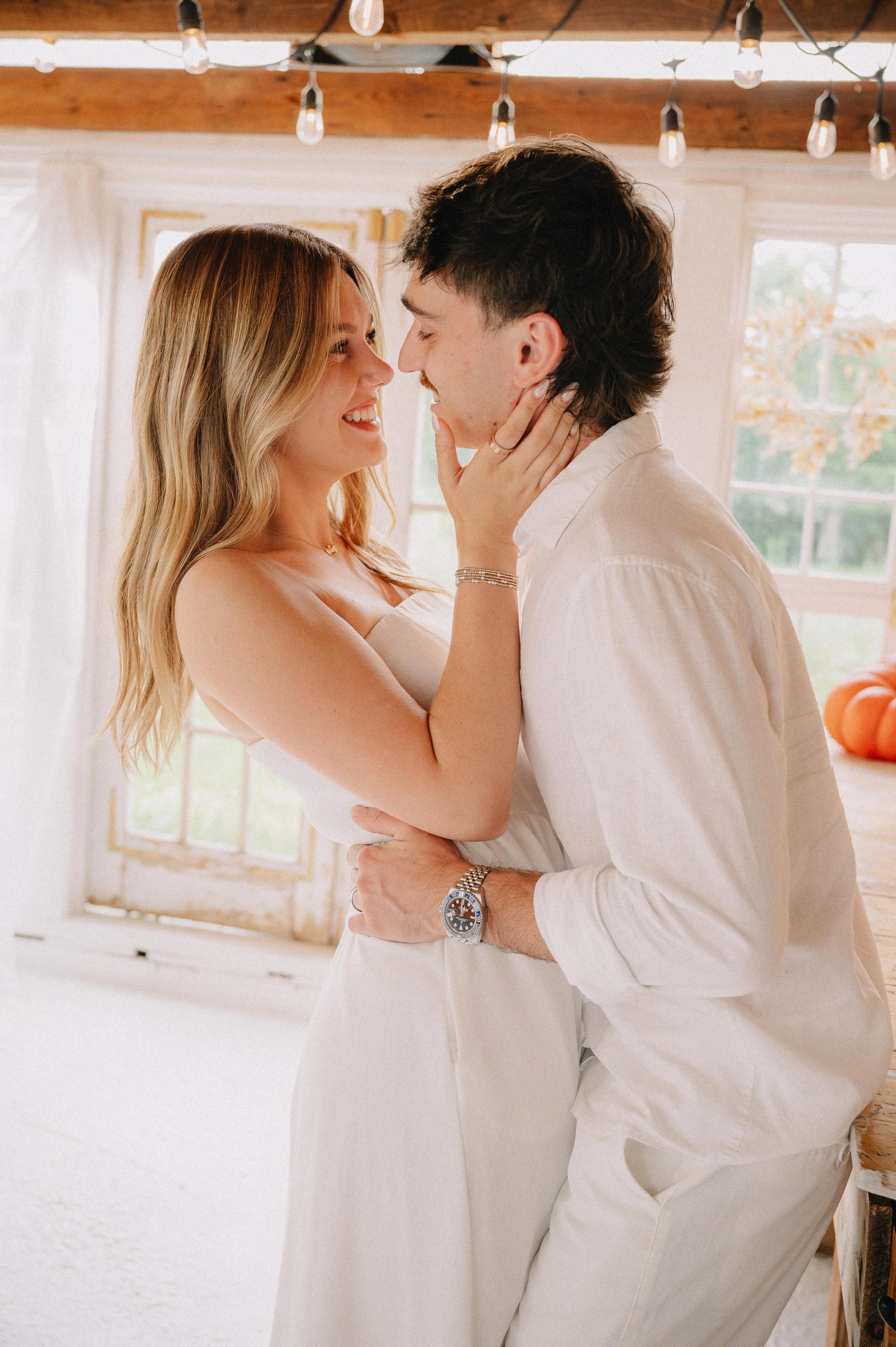 Romantic engagement photos at The Holmstead Studio in Knoxville, TN
