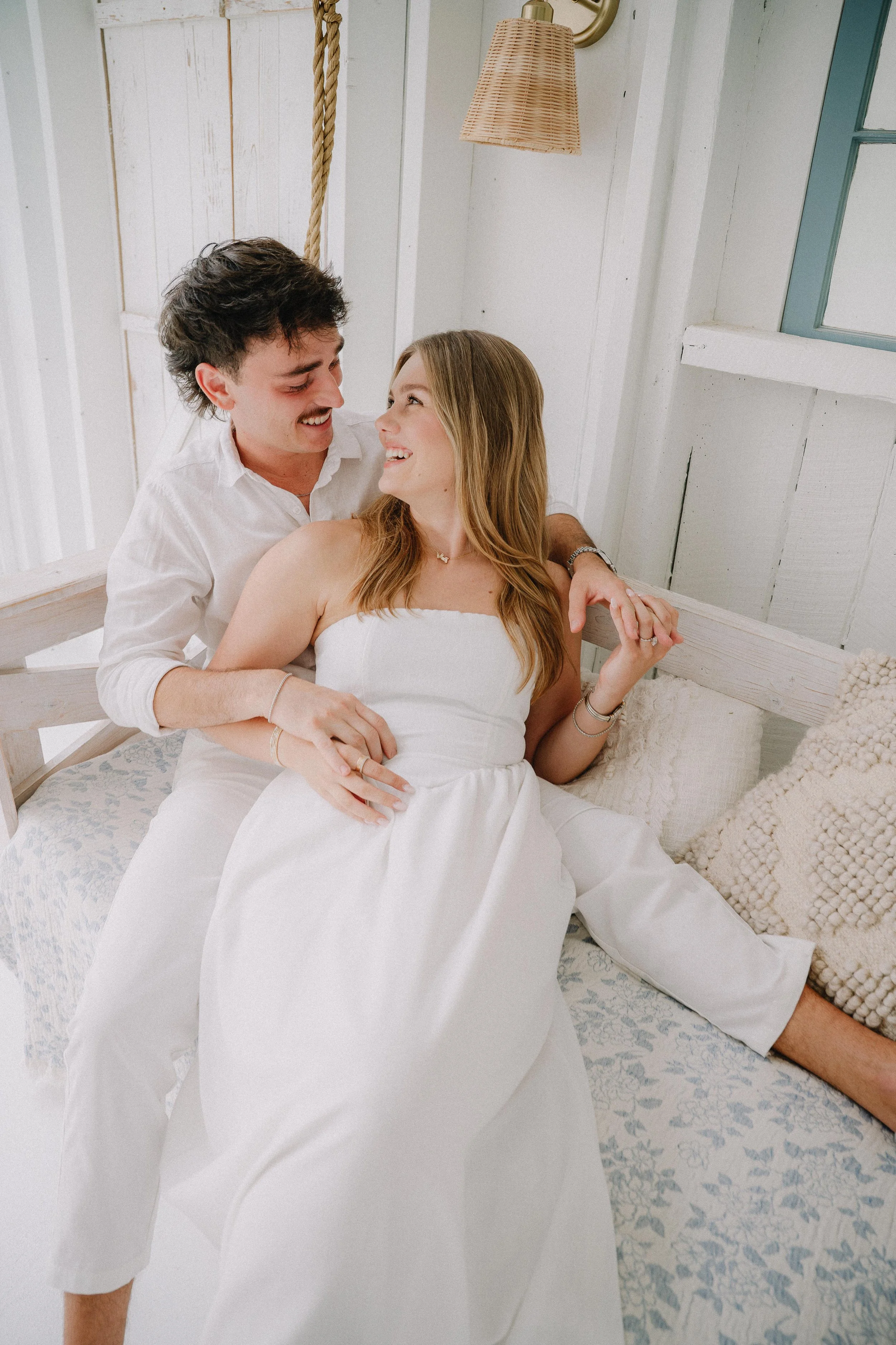Romantic engagement photos at The Holmstead Studio in Knoxville, TN