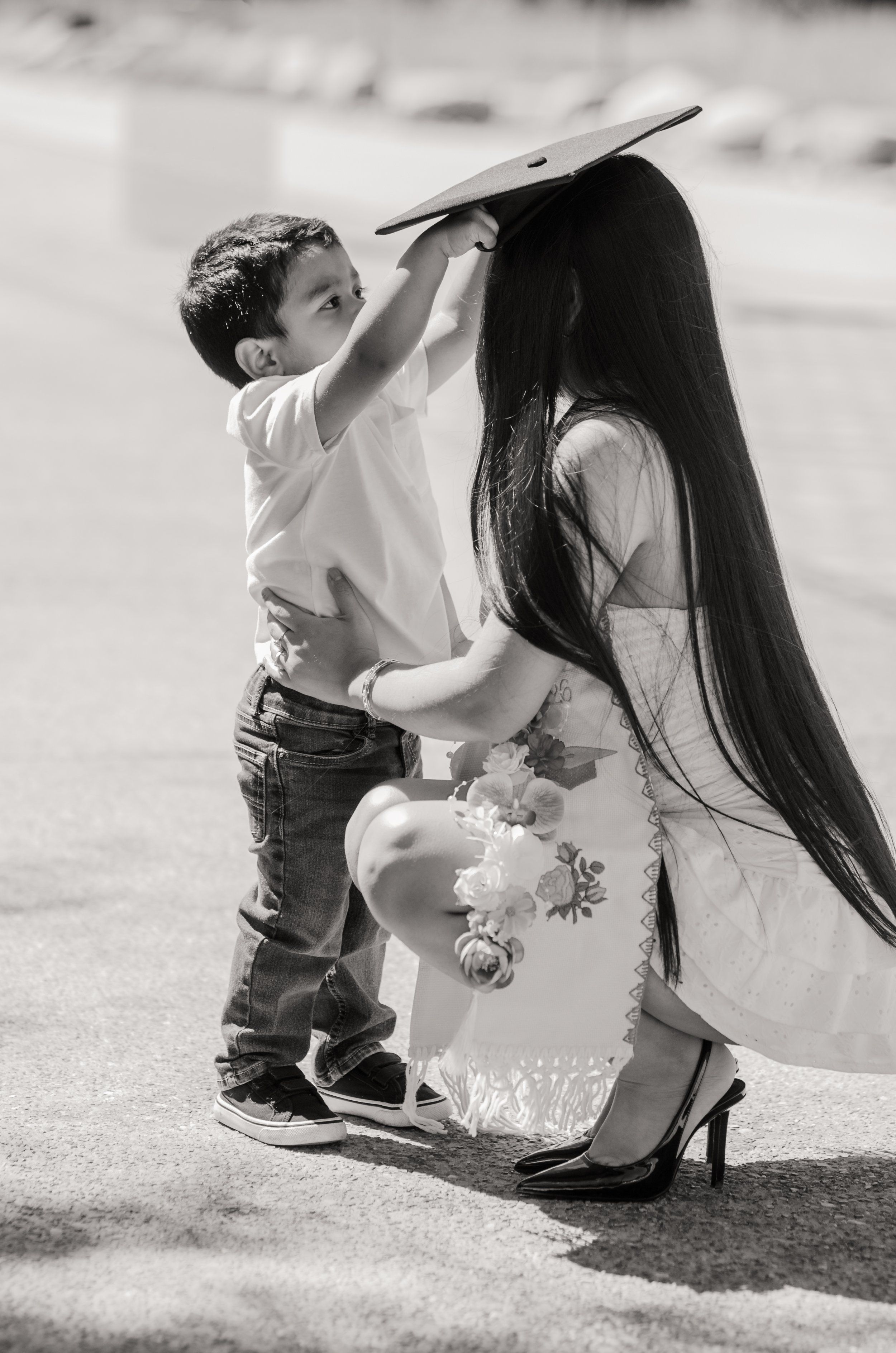 Mom and son Graduation photo session in Maryville captured in natural outdoor setting