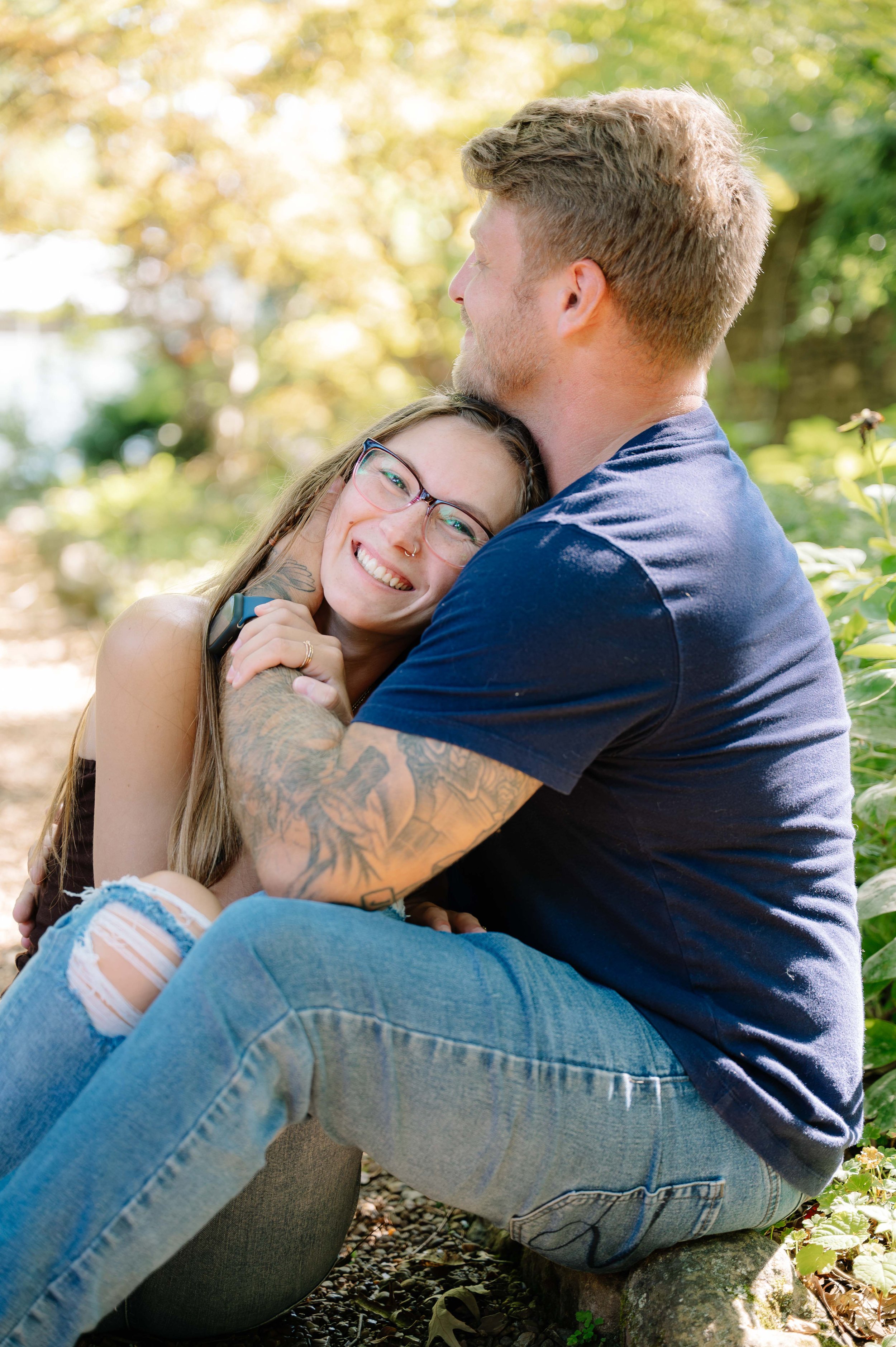 Knoxville TN engagement photos of a couple laughing and enjoying their session together