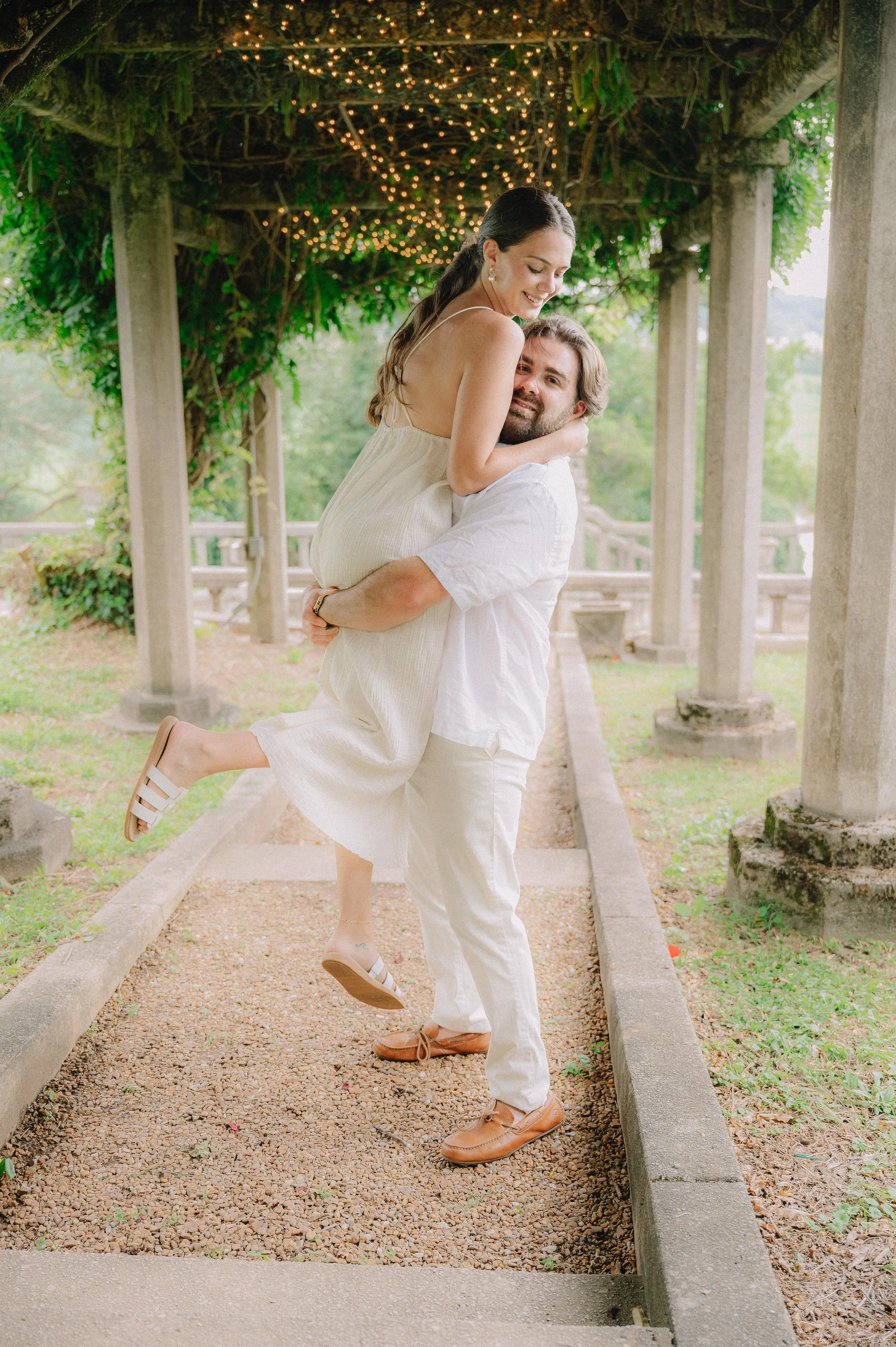 Natural engagement photography at Bleak House in Knoxville, Tennessee