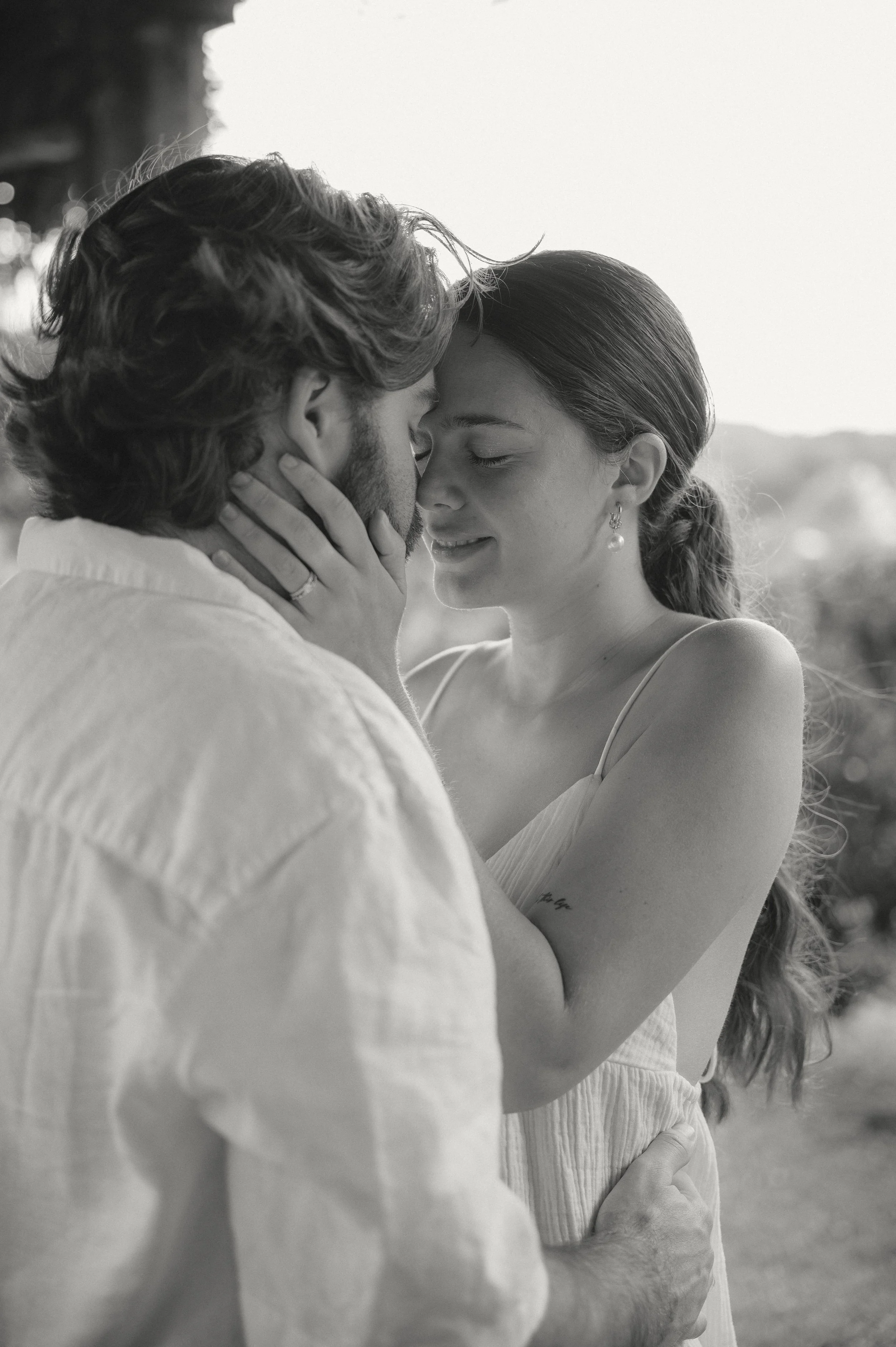 Timeless engagement portraits outside Bleak House in Knoxville, Tennessee