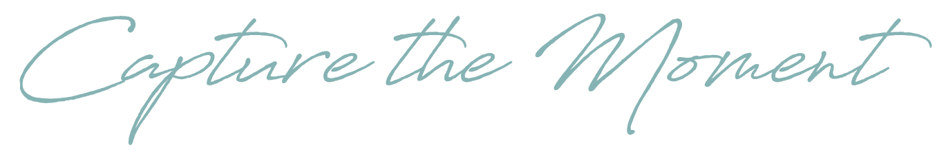 Stylized text that reads 'Capture the Moment' in cursive font.