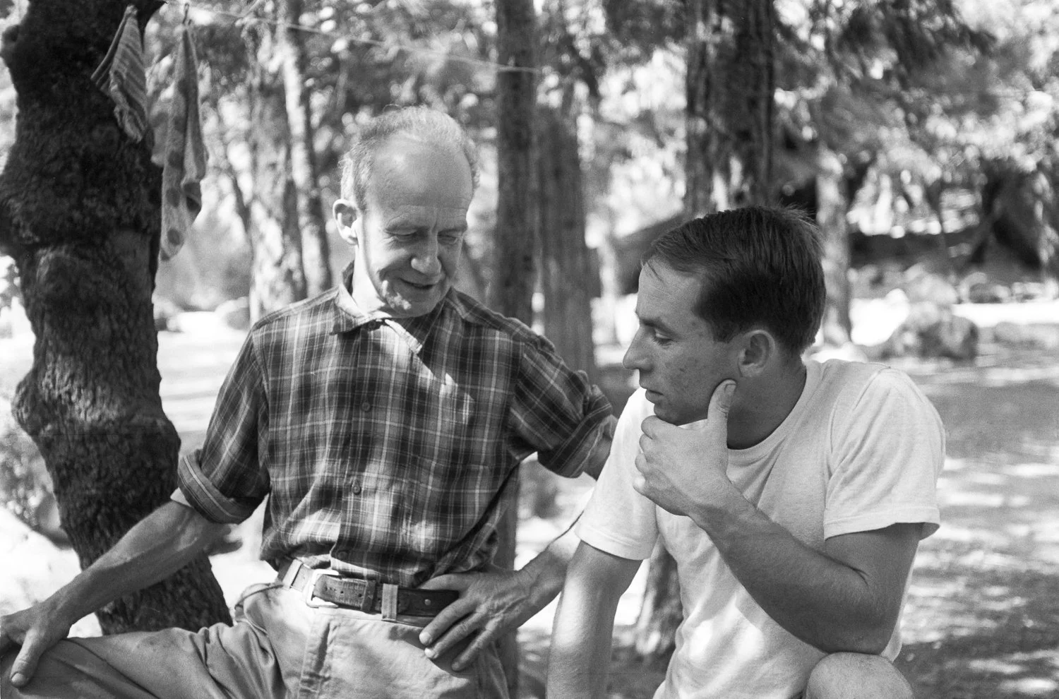 SALATHÉ AND CHOUINARD, Camp 4, Yosemite Valley, California, October 1964. Tom Frost photo.