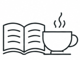 Geometric drawing of an outline square with sections divided by vertical, horizontal, and half circle lines.