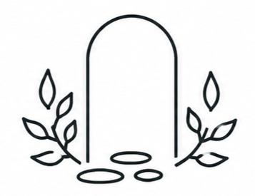 Geometric drawing of an outline square with sections divided by vertical, horizontal, and diagonal lines.
