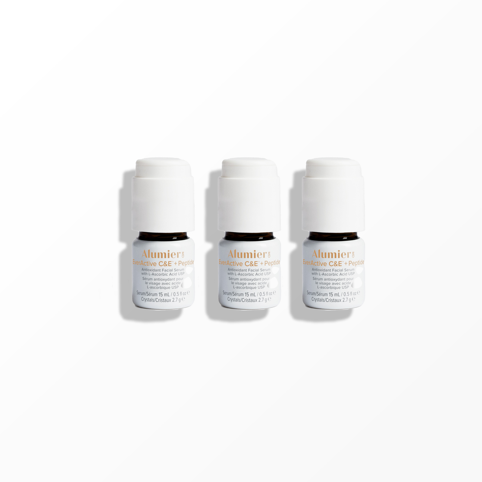 Experience the award-winning power of  EverActive C&E®+ Peptide serum, uniquely packaged to ensure optimal freshness and efficacy. This high-strength serum features a blend of 15% Vitamin C, Vitamin E, and MATRIXYL® Synthe'6®, a powerful peptide, to 