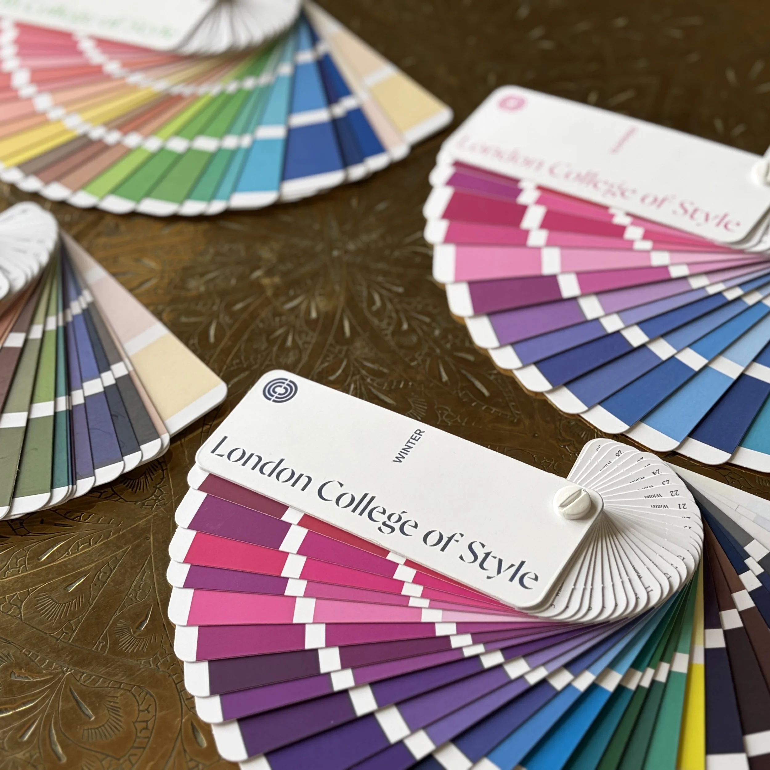 Seasonal colour fans used for professional colour analysis